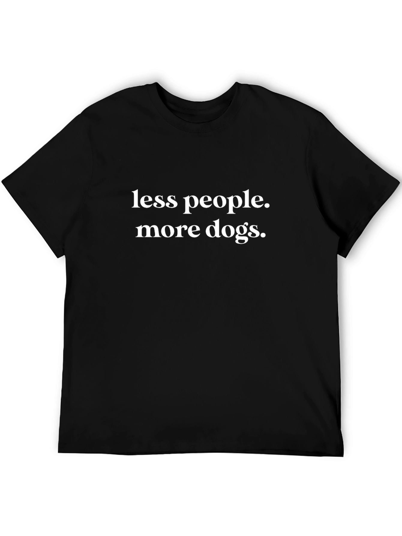 Less People More Dogs Graphic Tee - Black