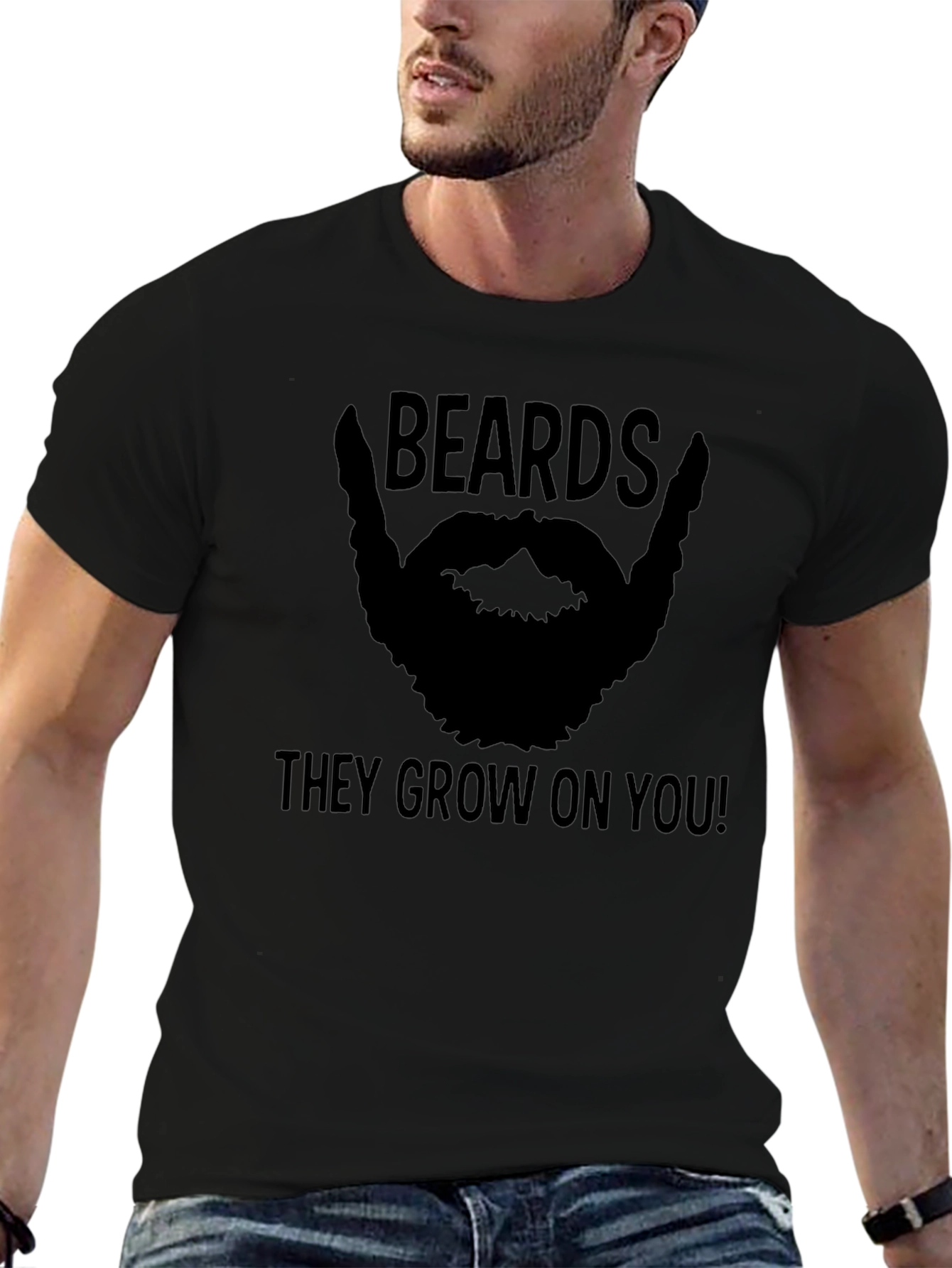 Beards They Grow On You T-Shirt - Mens Black