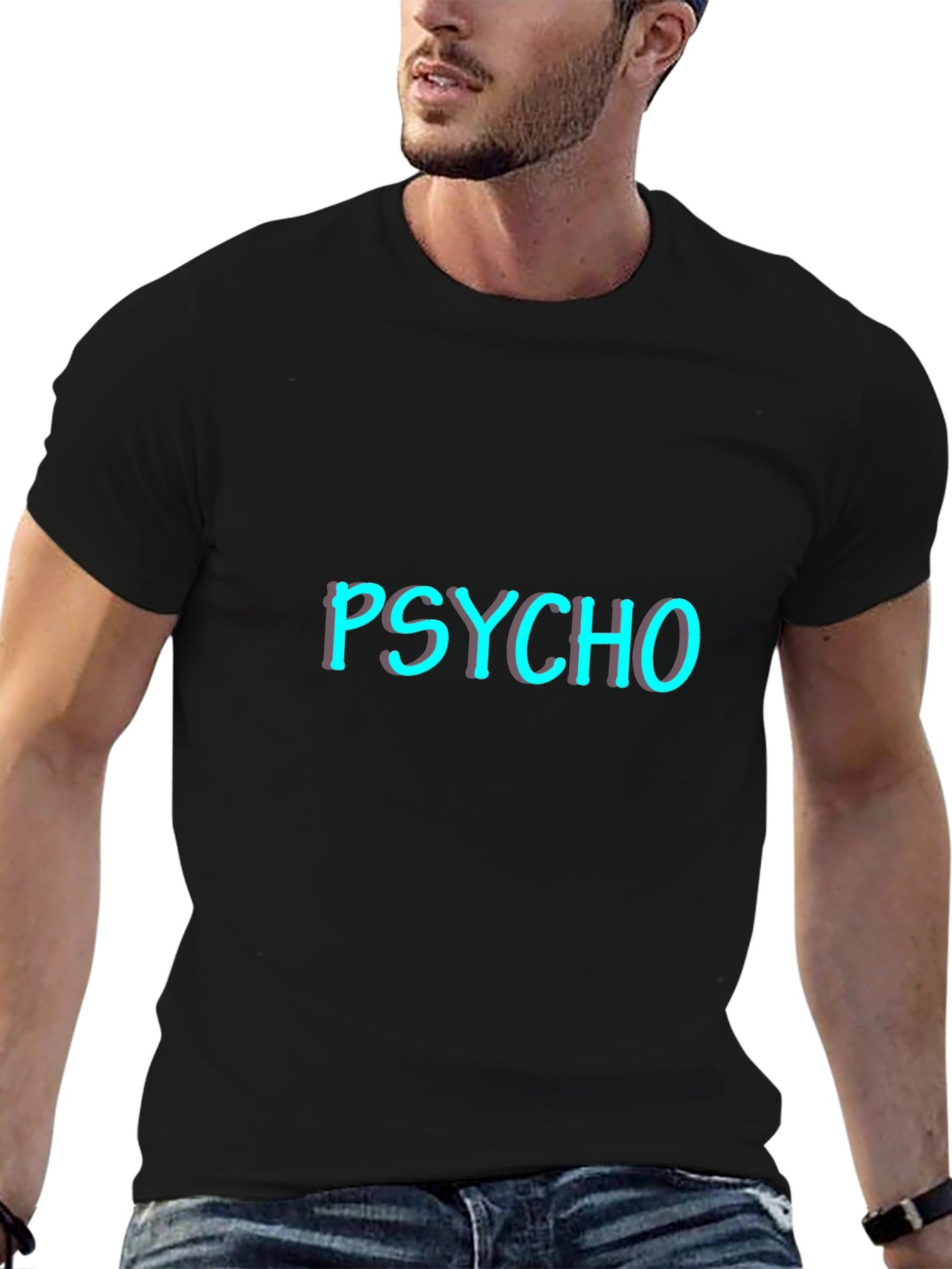 Psycho Graphic Tee - Edgy Style Black T-Shirt