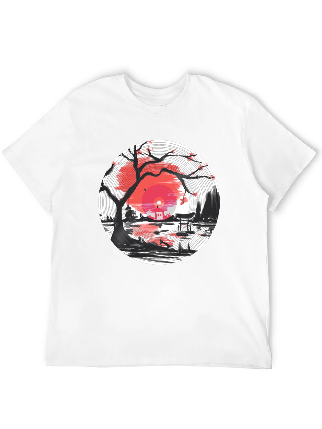 Vinyl Record Japanese Sunset T-Shirt