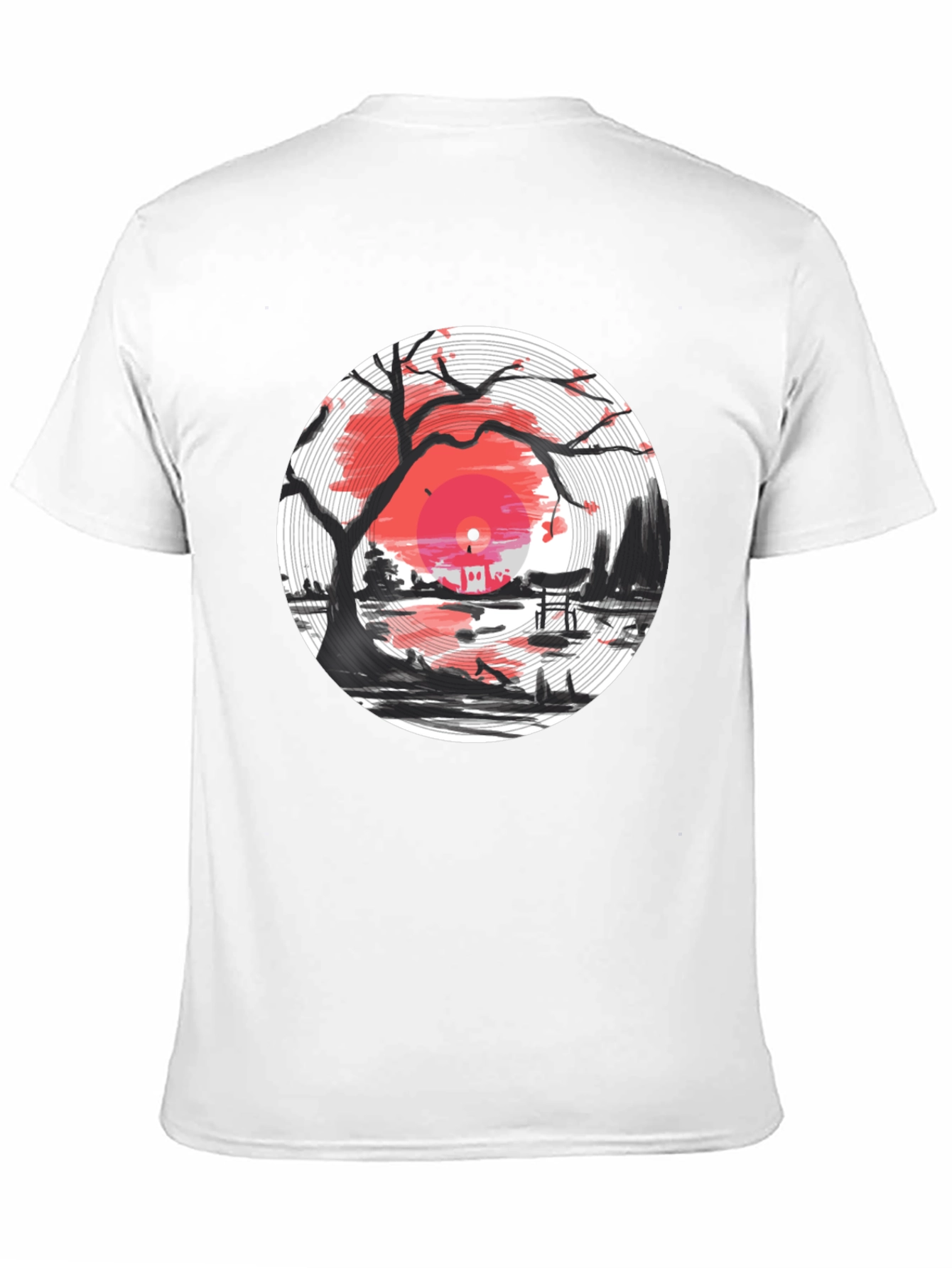 Vinyl Record Japanese Sunset T-Shirt