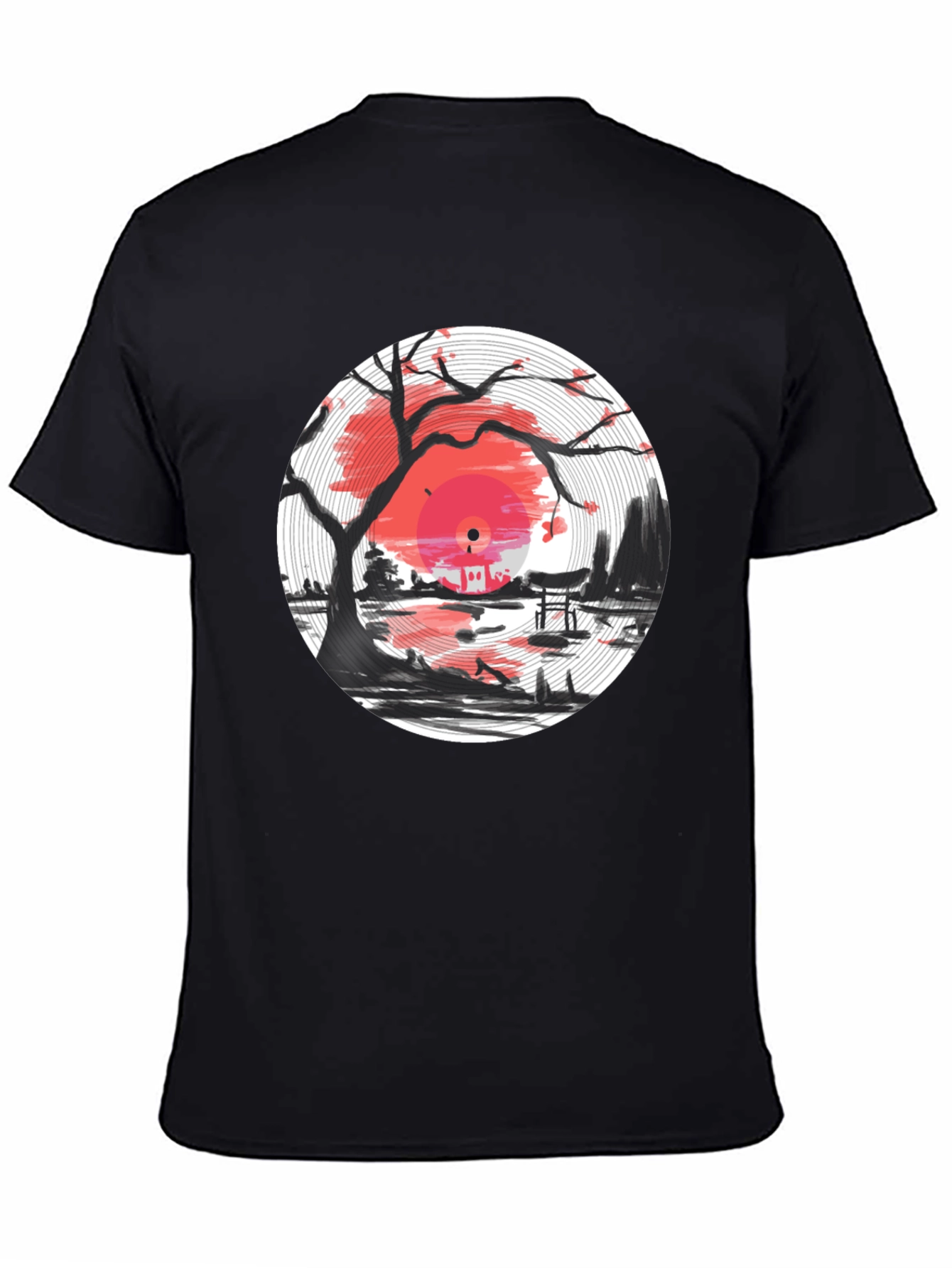 Vinyl Record Japanese Sunset T-Shirt