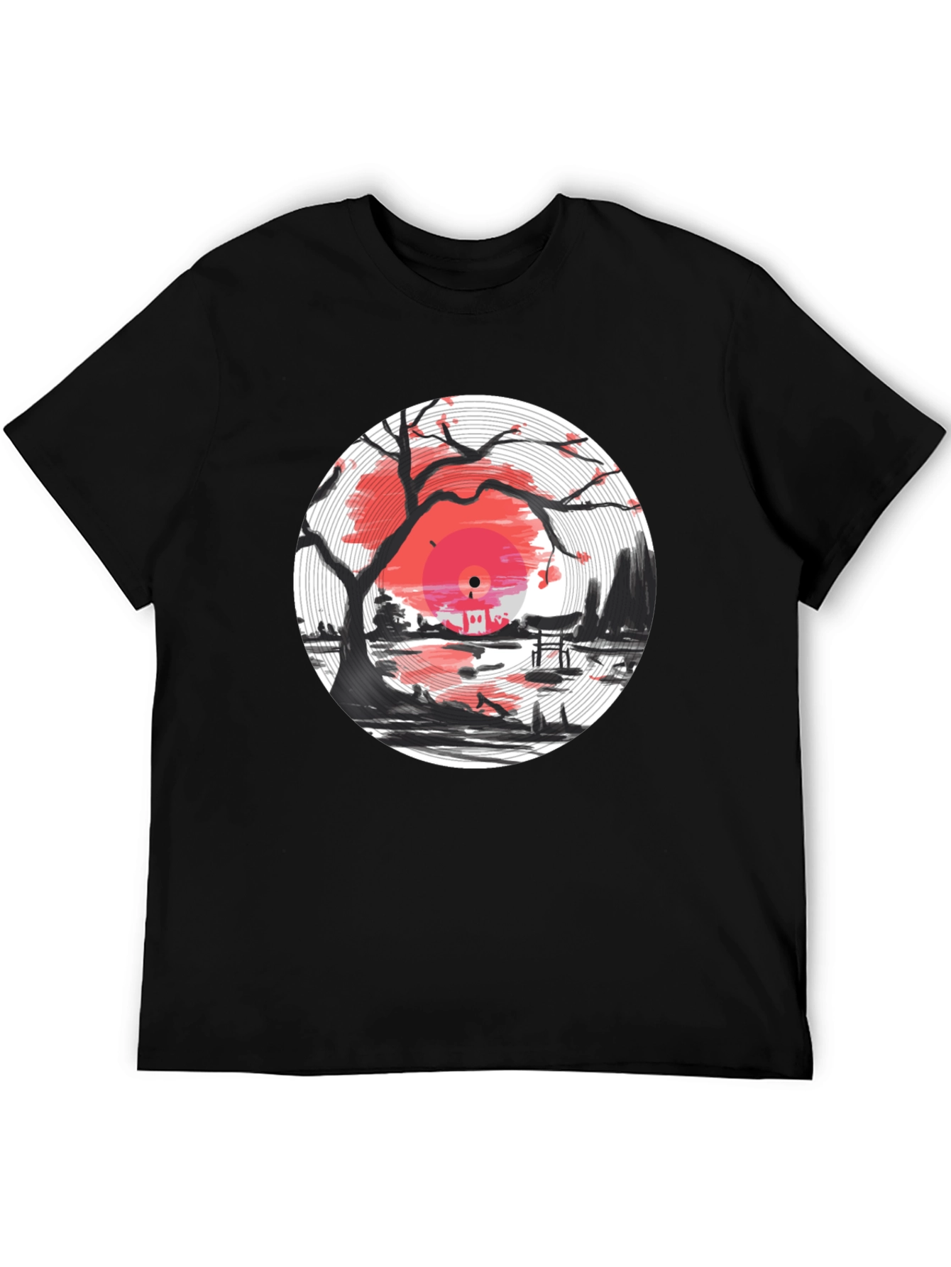 Vinyl Record Japanese Sunset T-Shirt