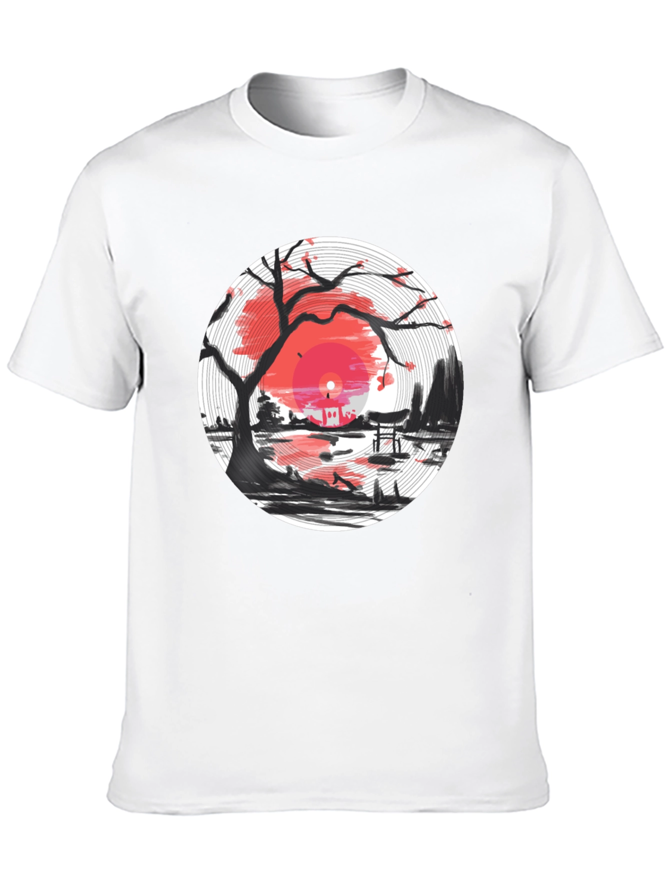 Vinyl Record Japanese Sunset T-Shirt