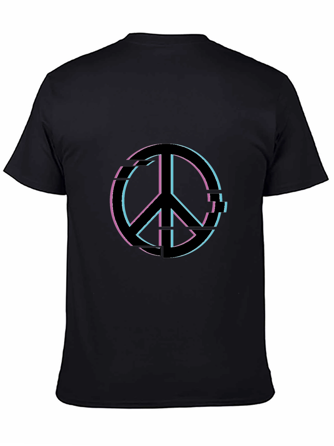 Peace Sign Graphic Tee - Soft Black Cotton