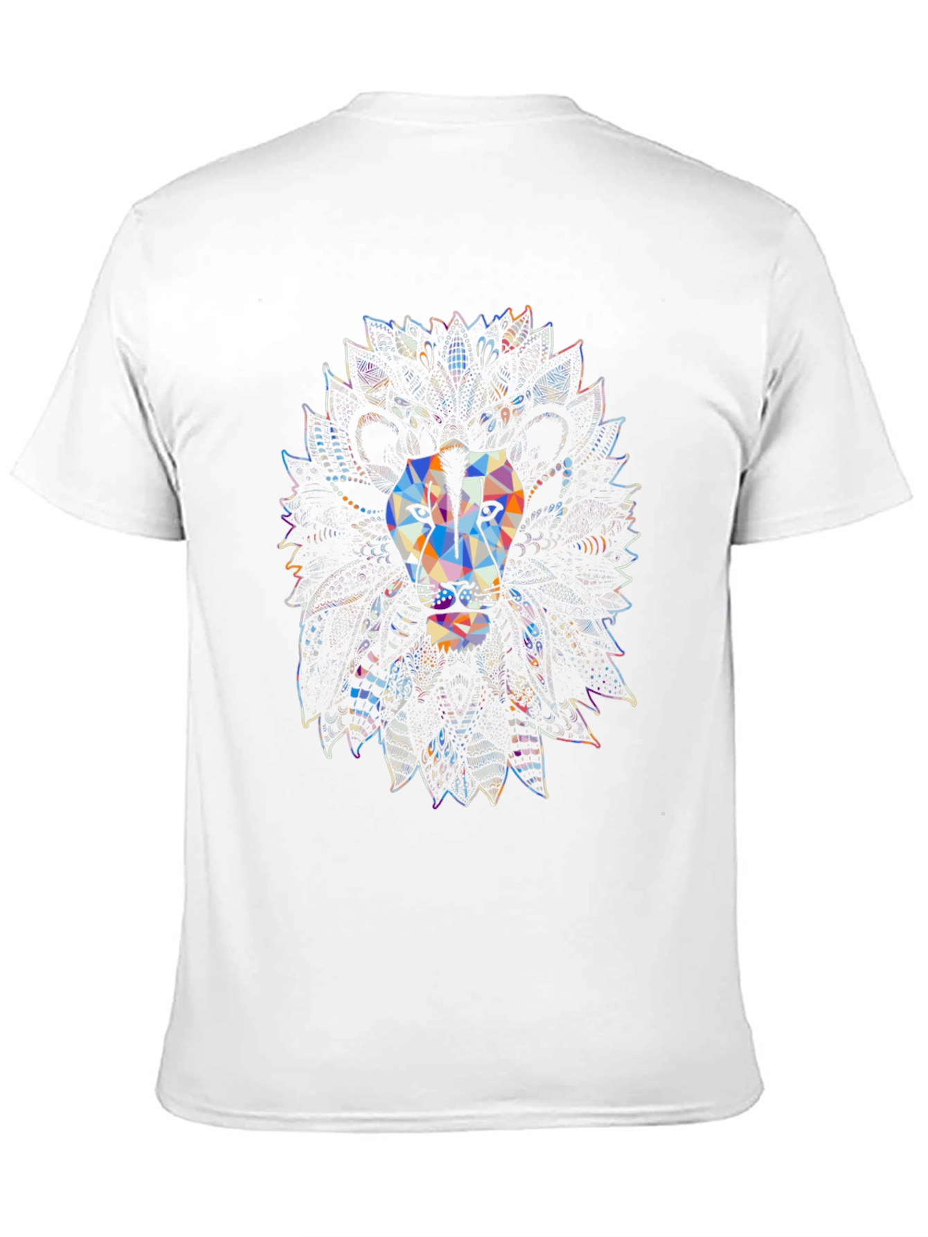Abstract Lion Graphic Mens Black T-Shirt