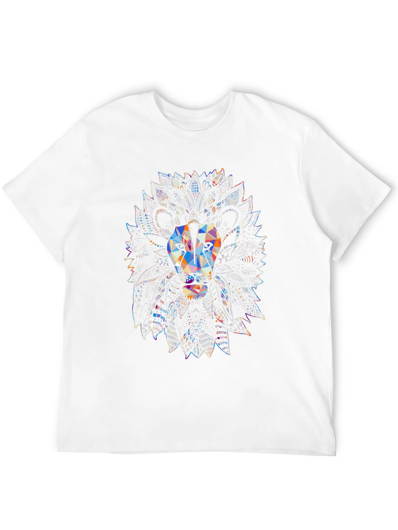Abstract Lion Graphic Mens Black T-Shirt