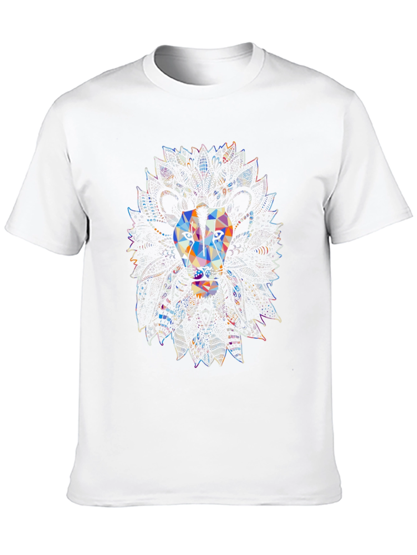 Abstract Lion Graphic Mens Black T-Shirt
