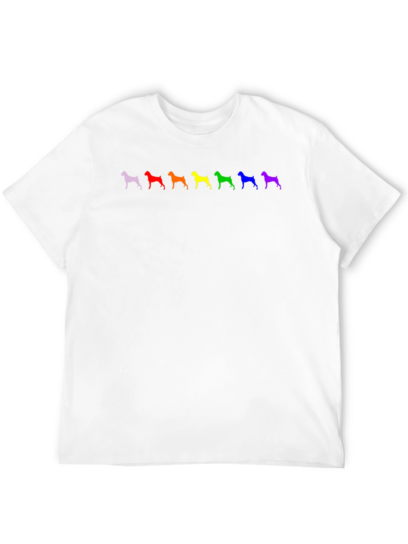 Rainbow Boxer Dog Silhouette T-Shirt - Prideful Pup
