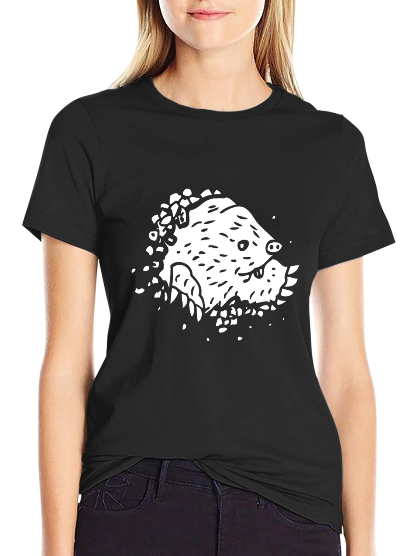 Mole Graphic Black T-Shirt - Fun Unique Design
