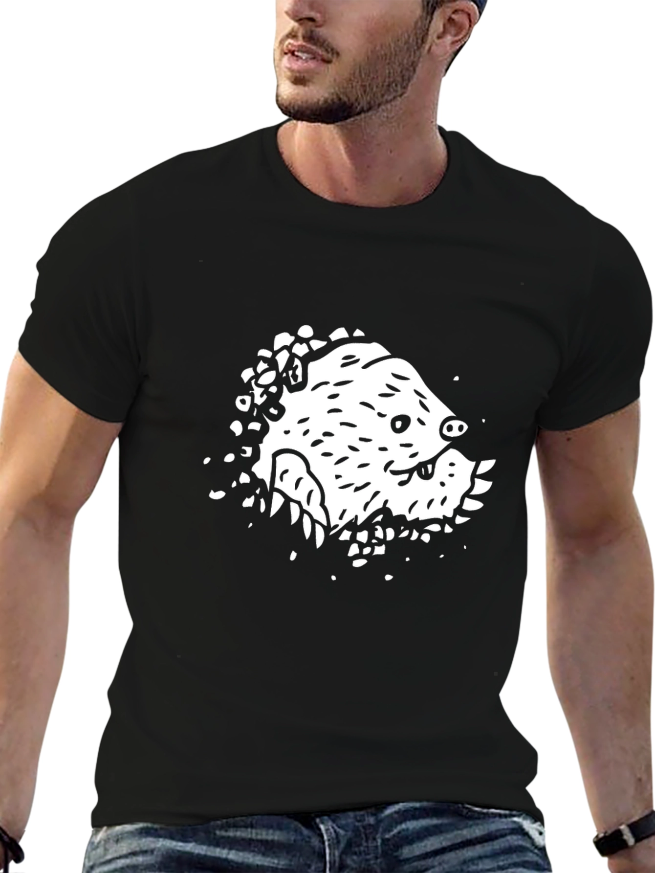 Mole Graphic Black T-Shirt - Fun Unique Design