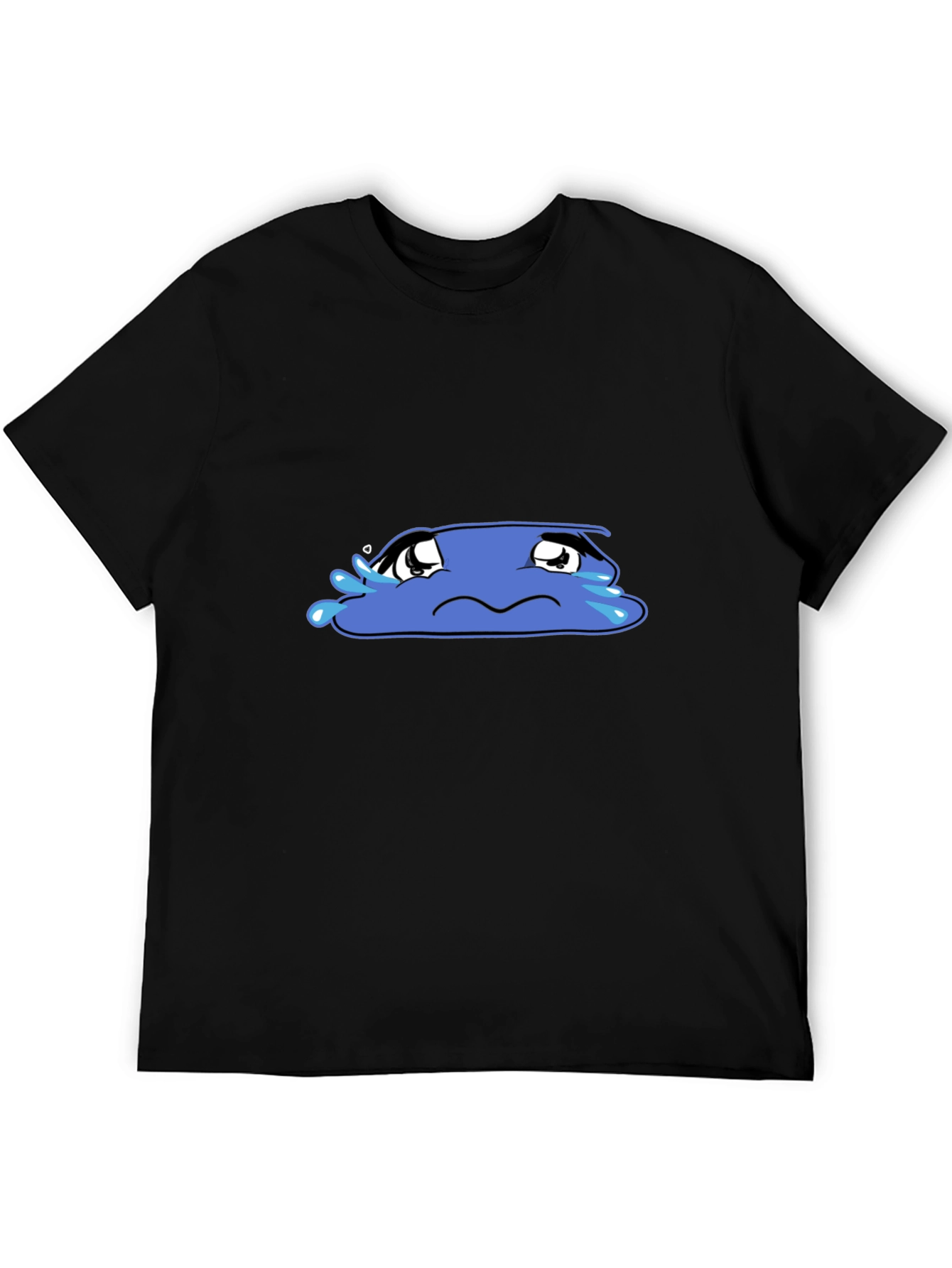 Sad Blob Graphic Tee - Black Cotton T-Shirt