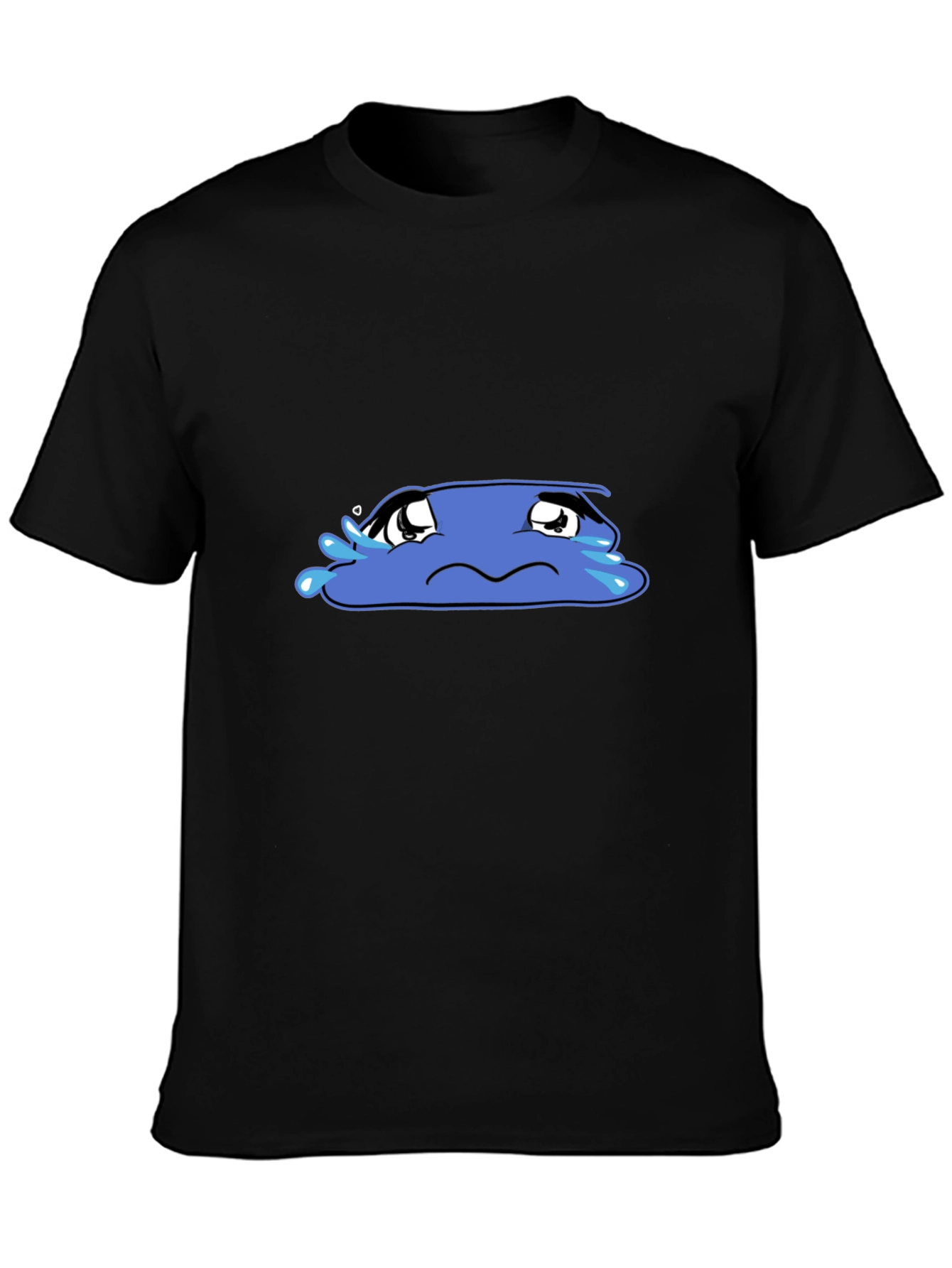 Sad Blob Graphic Tee - Black Cotton T-Shirt