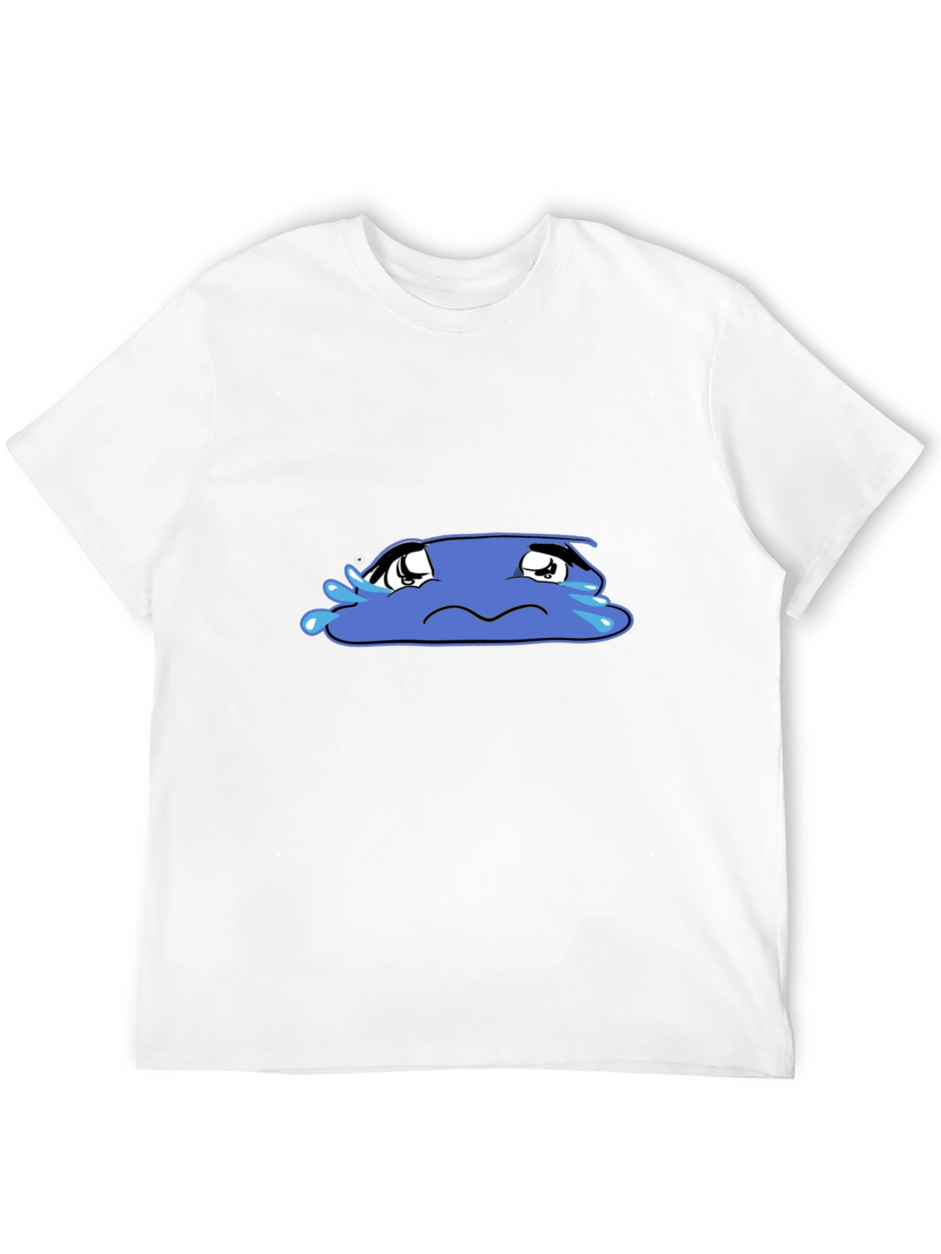 Sad Blob Graphic Tee - Black Cotton T-Shirt