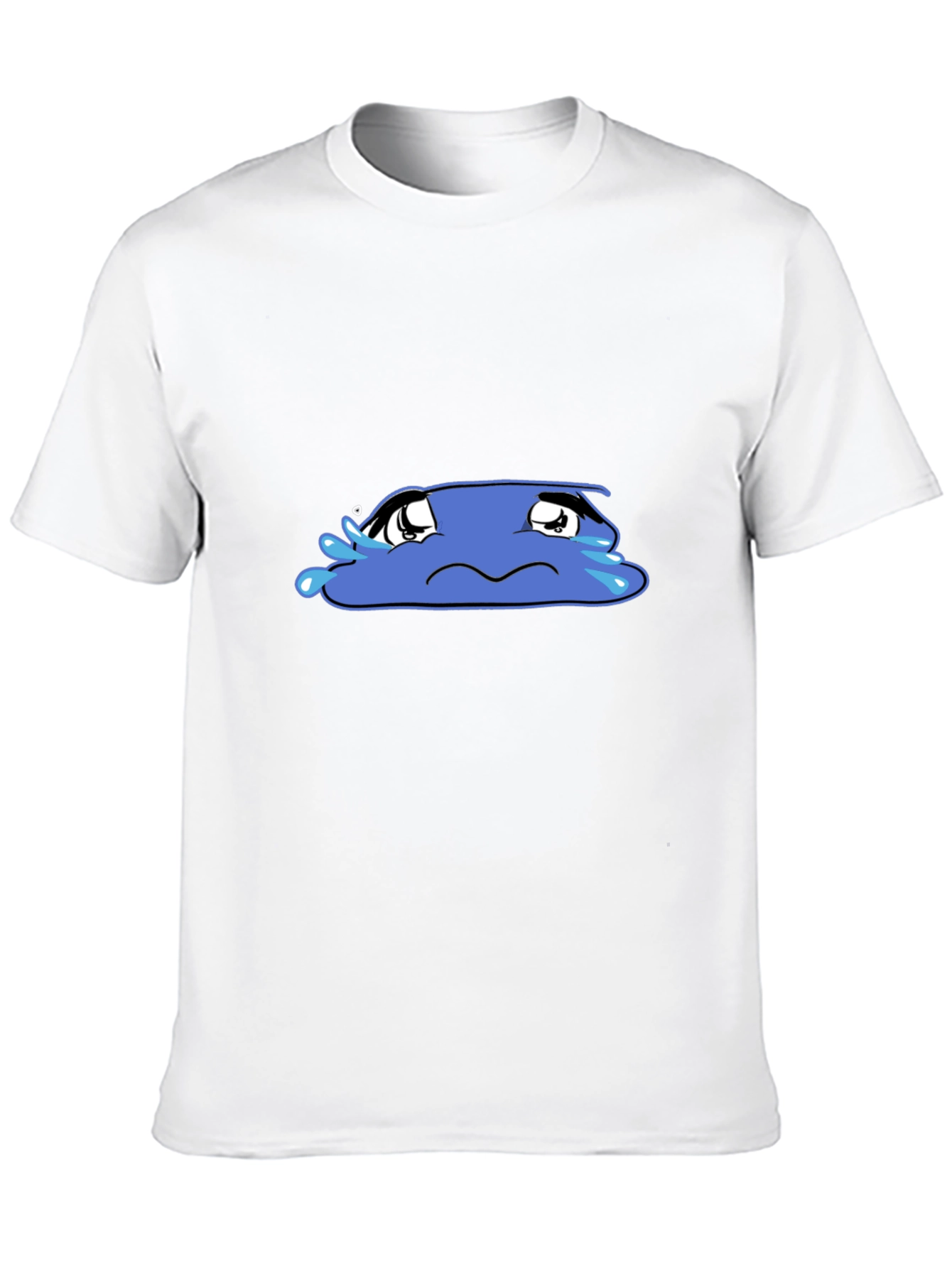 Sad Blob Graphic Tee - Black Cotton T-Shirt