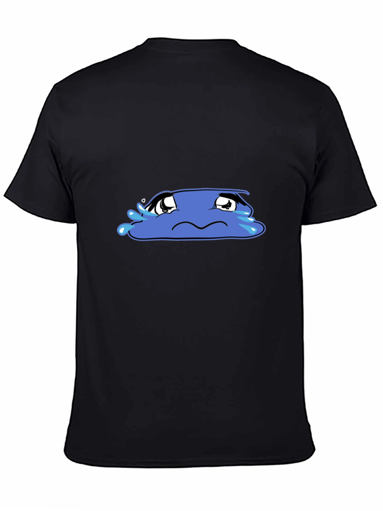 Sad Blob Graphic Tee - Black Cotton T-Shirt