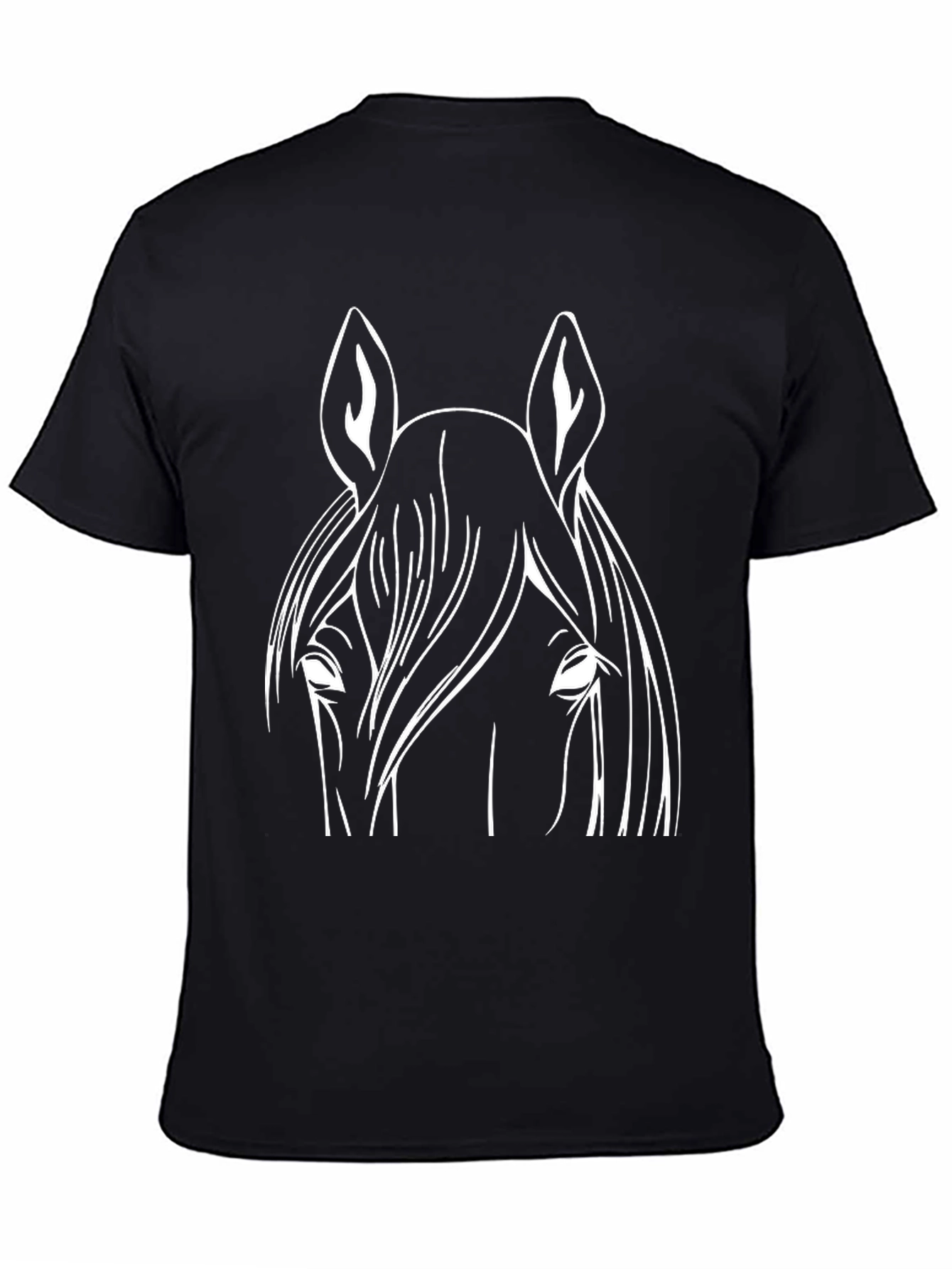 Horse Graphic Tee - Black Cotton Blend