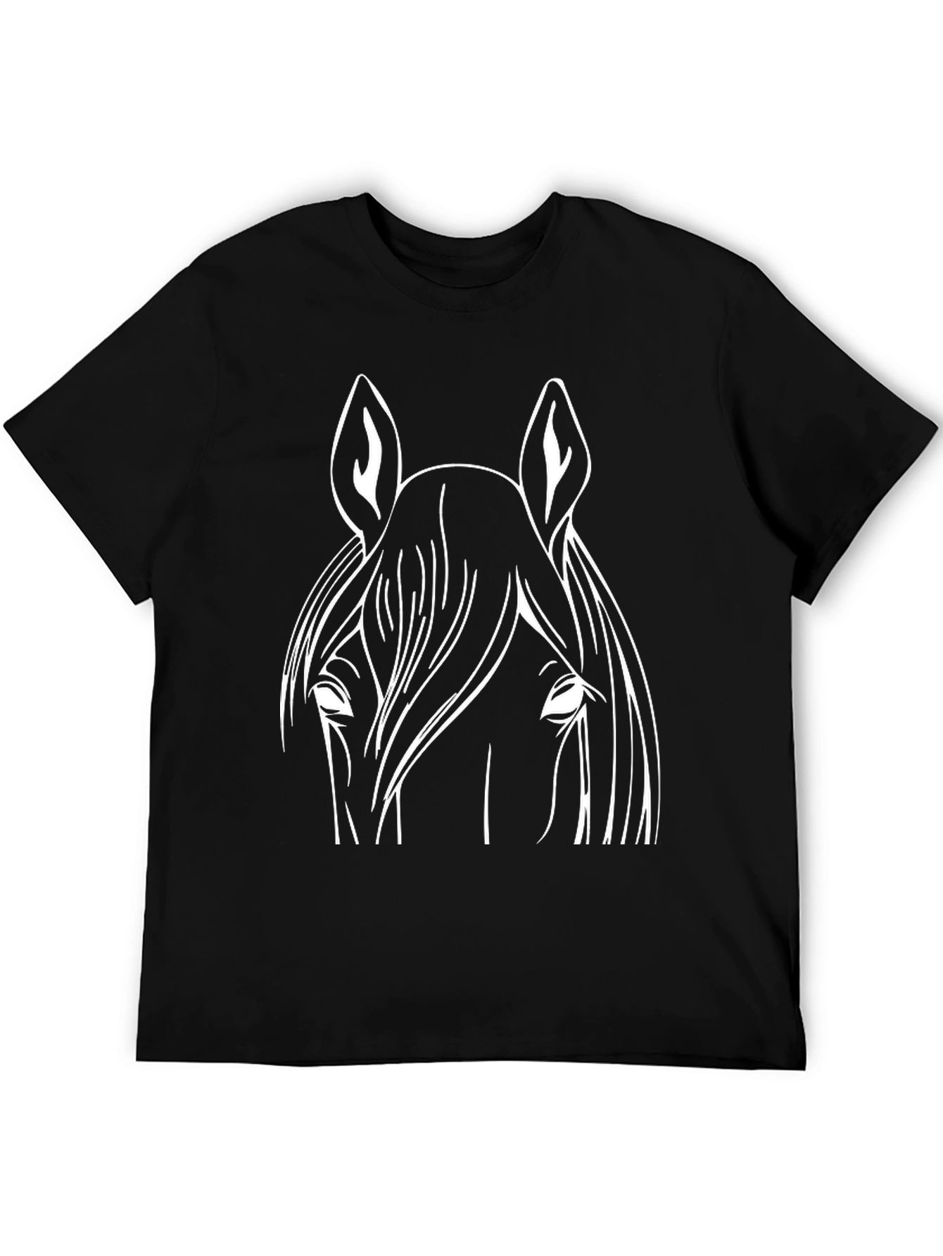 Horse Graphic Tee - Black Cotton Blend