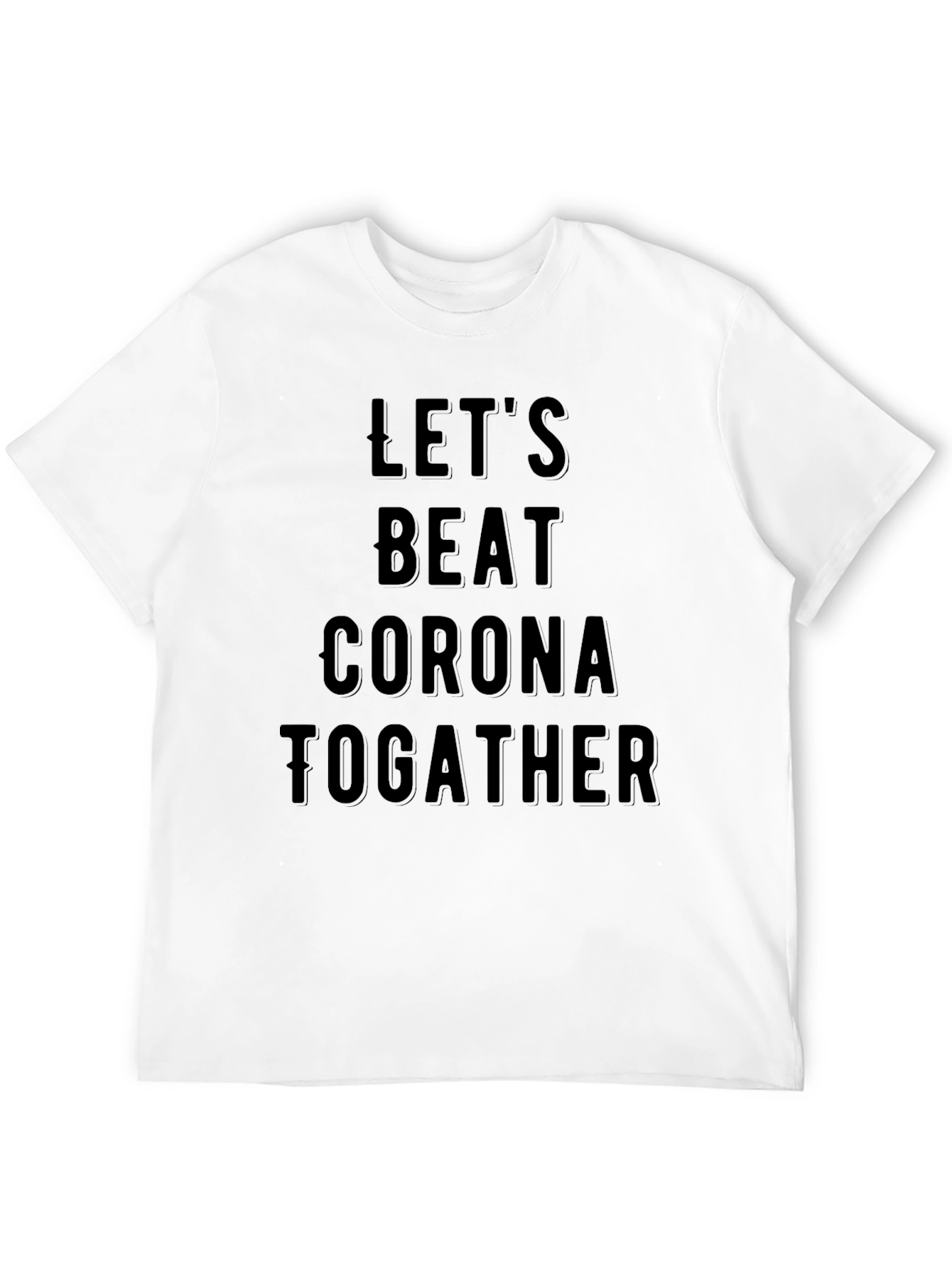 Lets Beat Corona Together Black T-Shirt