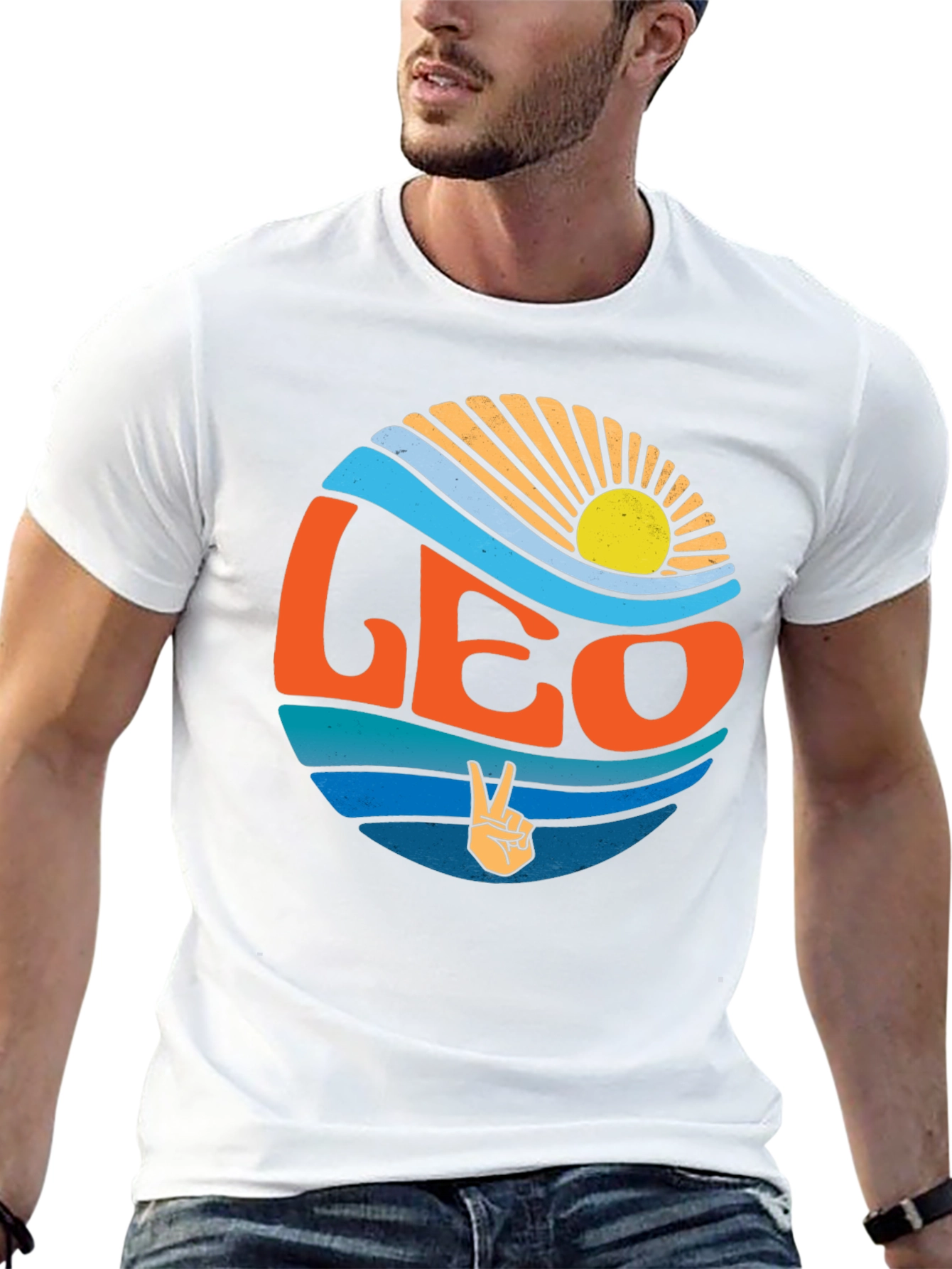 Leo Zodiac Sign Graphic T-Shirt - Groovy Design
