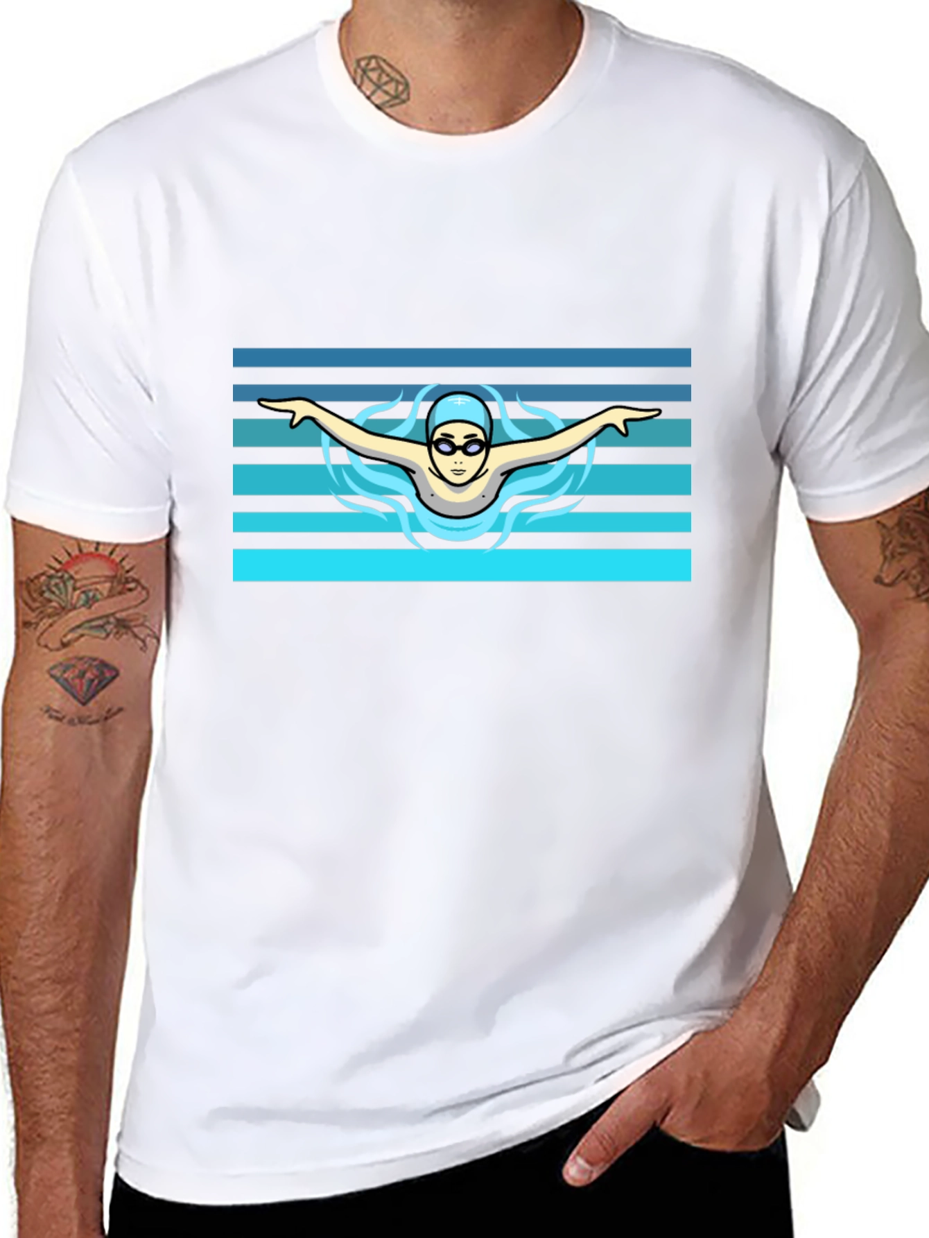 Swimmer Graphic Tee - Cool Sports Design