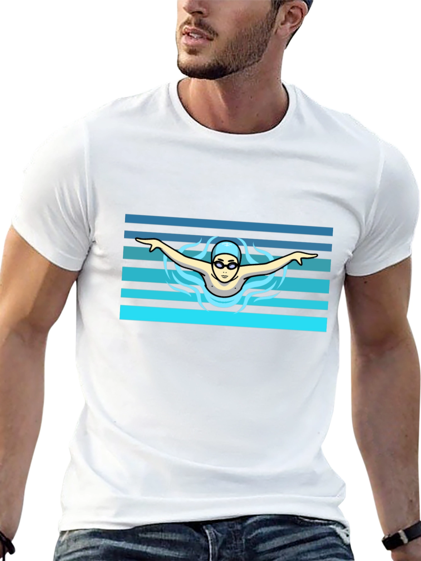 Swimmer Graphic Tee - Cool Sports Design