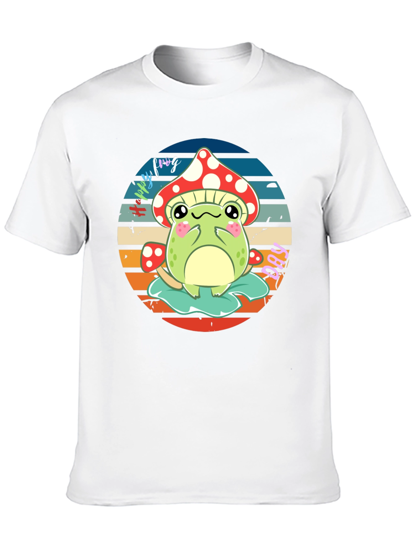 Cute Frog & Mushroom Graphic T-Shirt