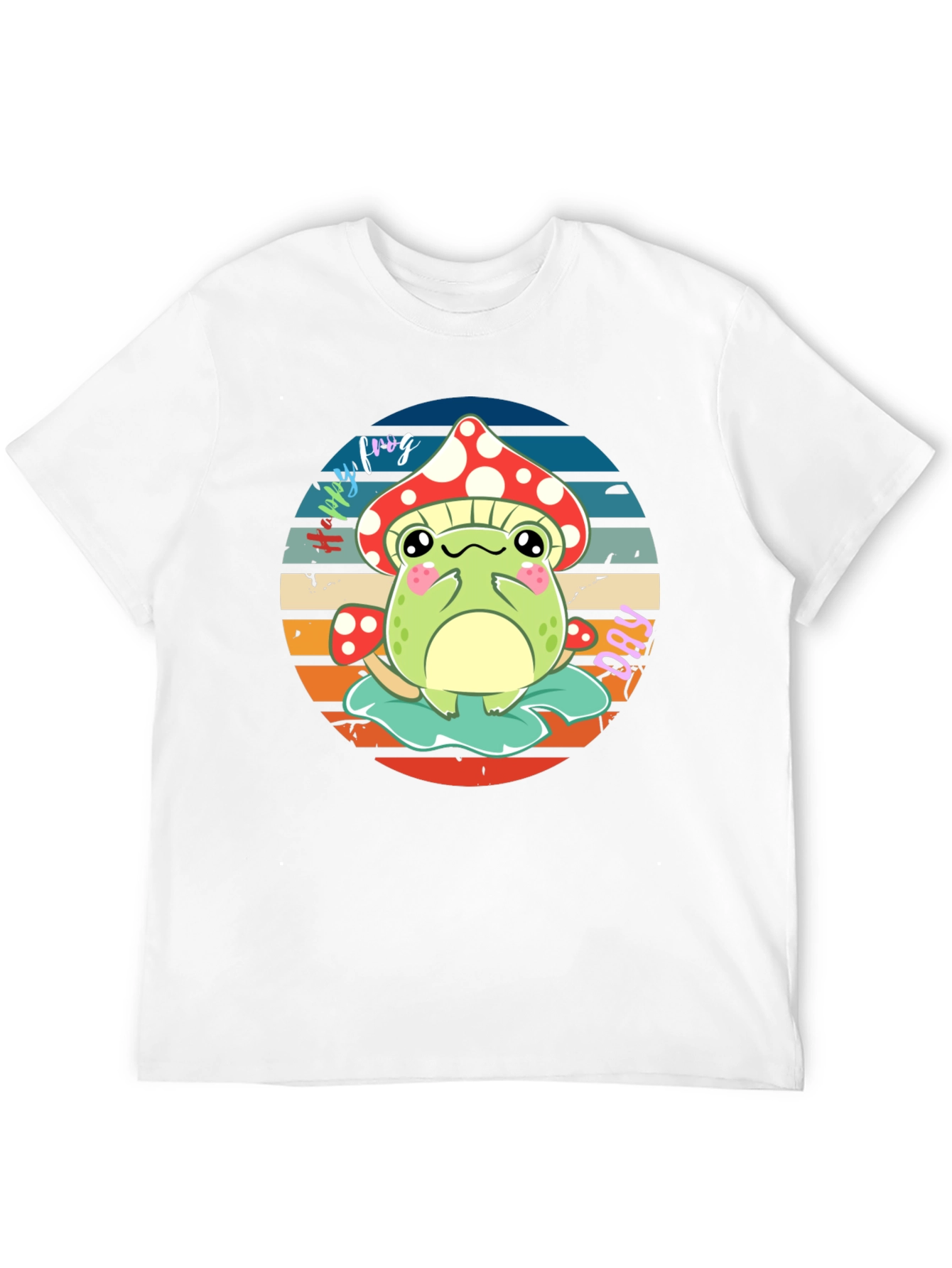 Cute Frog & Mushroom Graphic T-Shirt