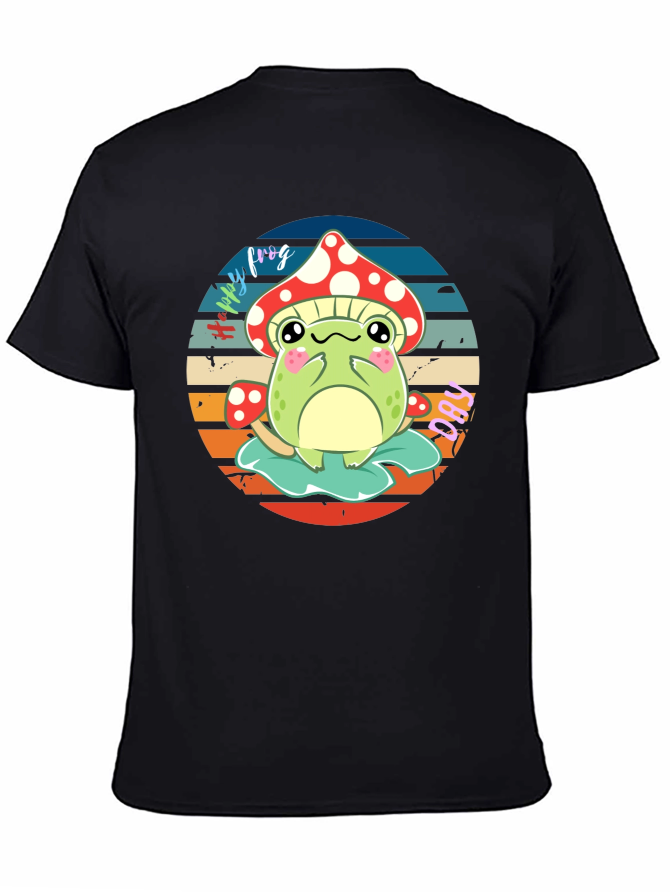 Cute Frog & Mushroom Graphic T-Shirt