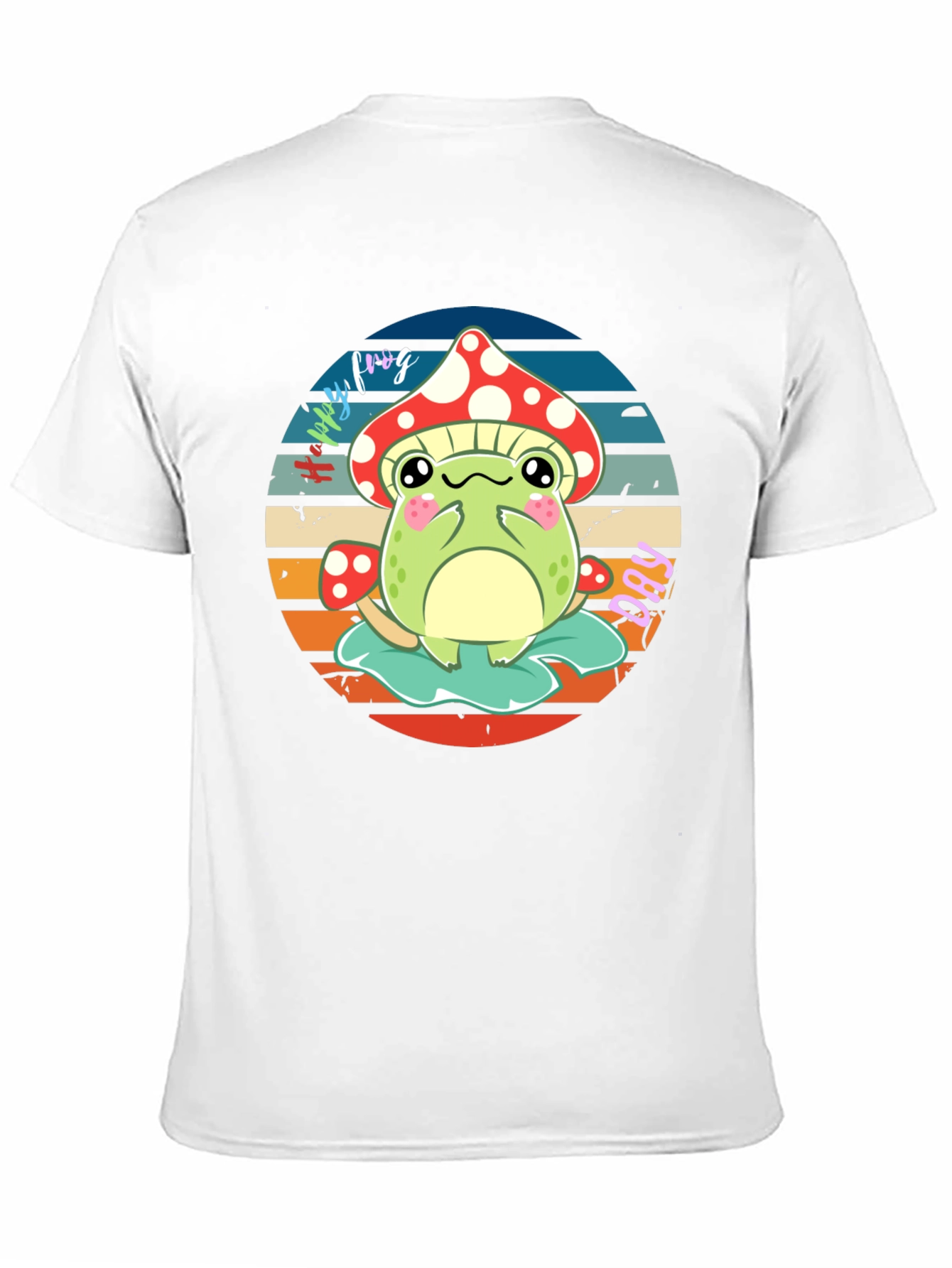 Cute Frog & Mushroom Graphic T-Shirt