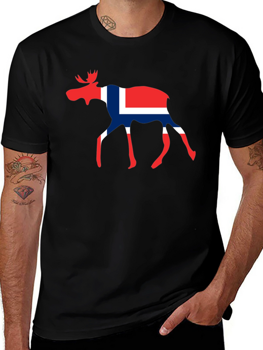 Norway Moose T-Shirt - Black Graphic Tee