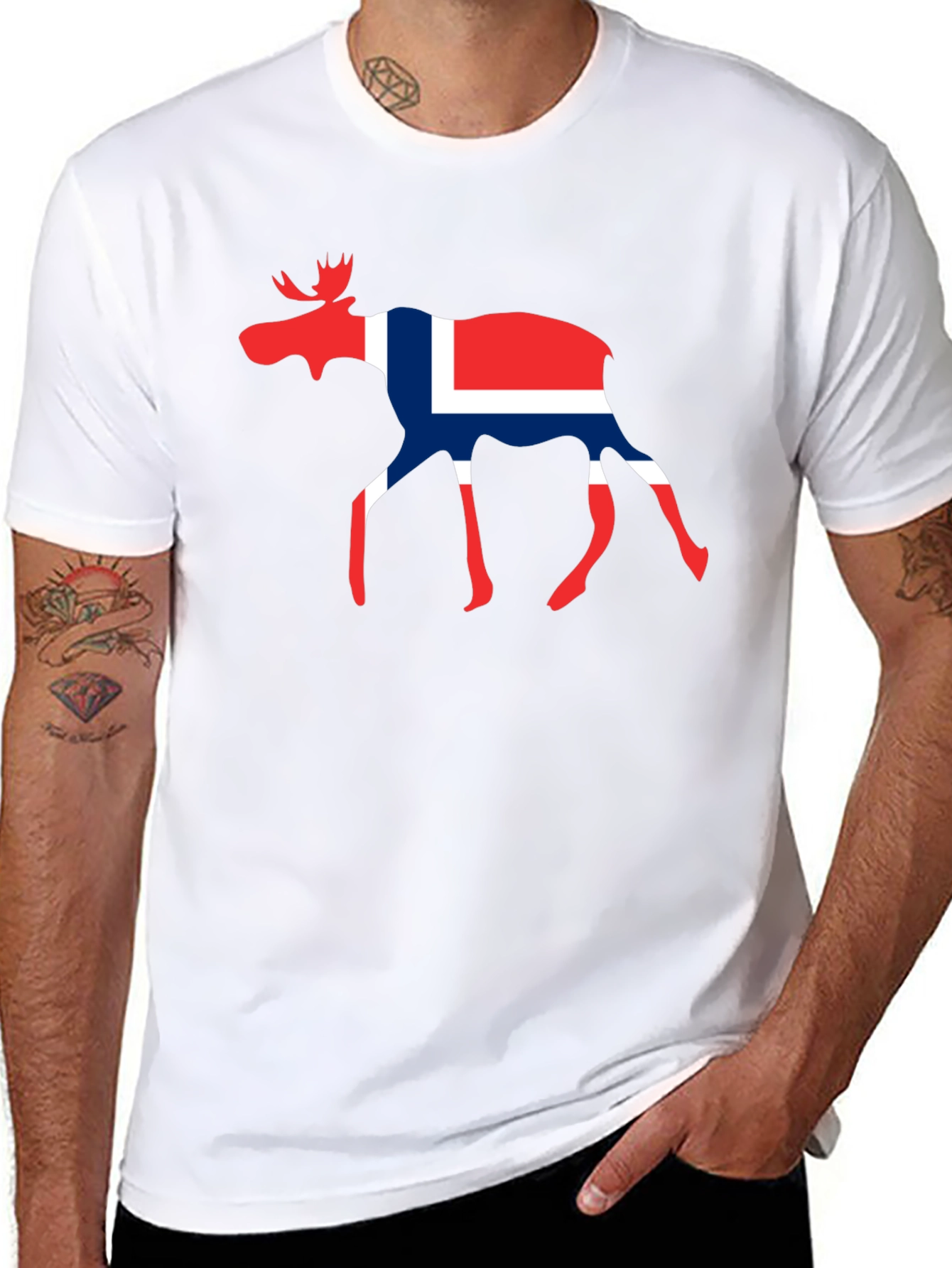 Norway Moose T-Shirt - Black Graphic Tee