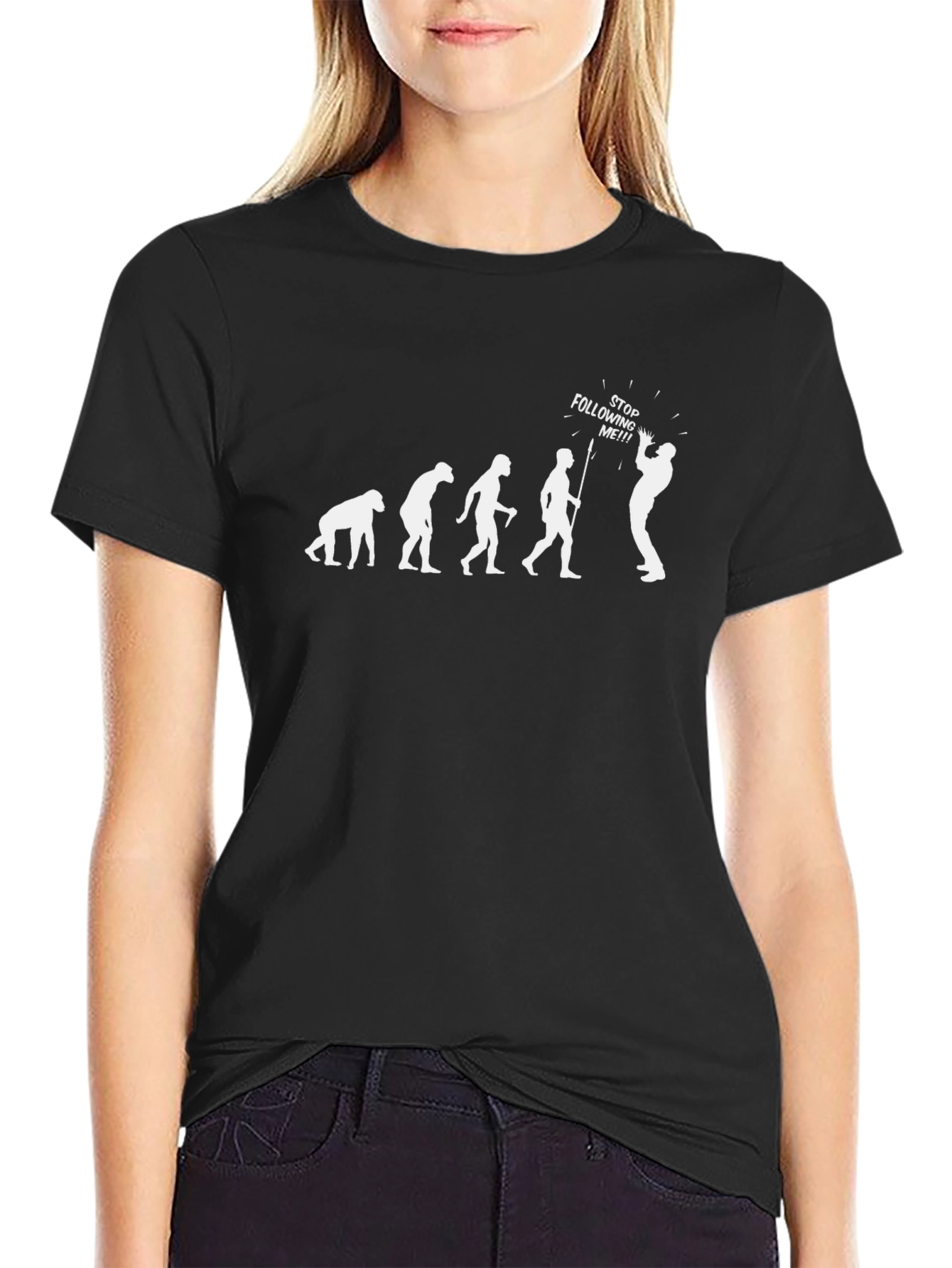 Evolution of Grumpy T-Shirt - Stop Following Me!