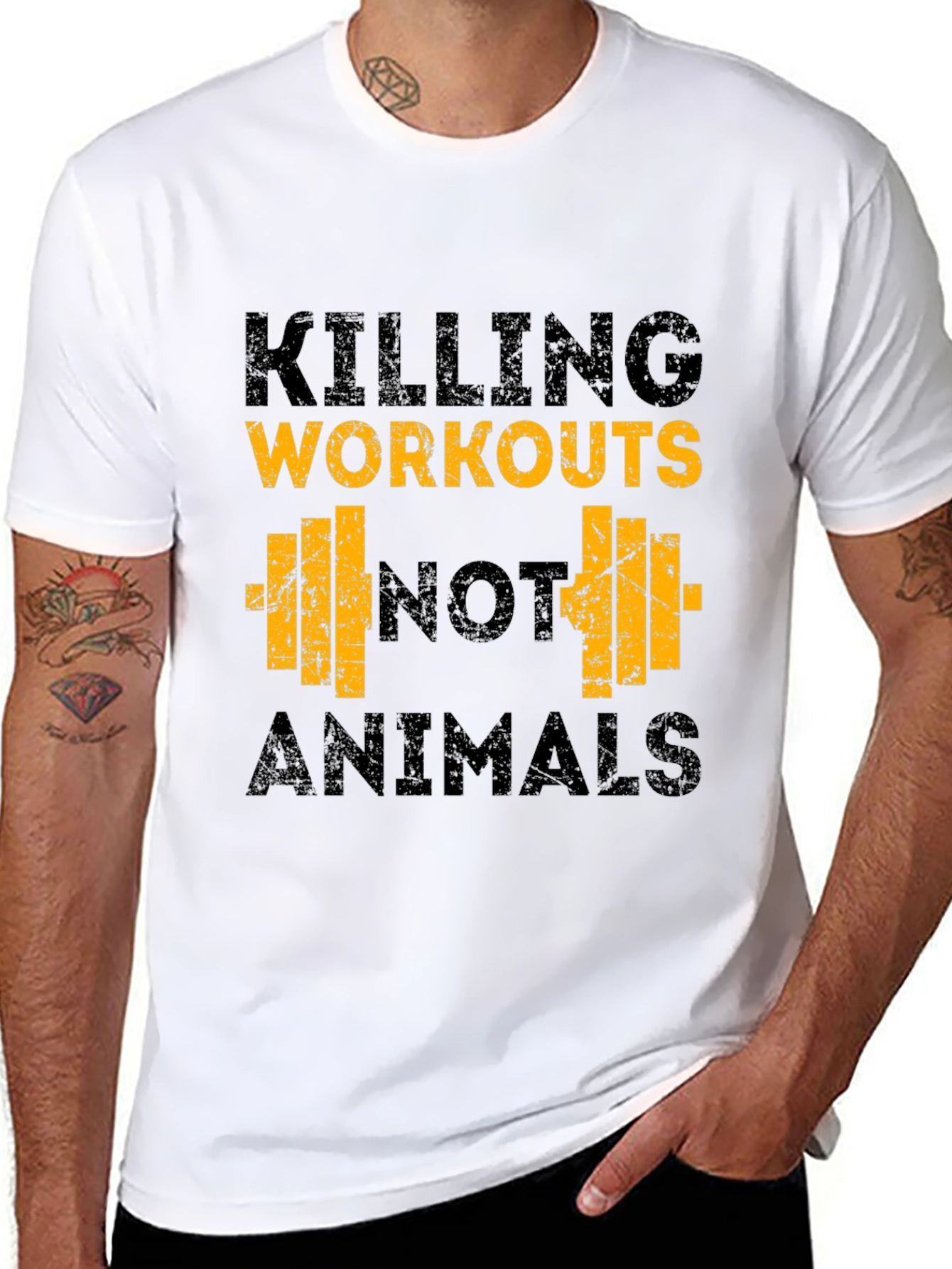 Workout T-Shirt - Killing Workouts Not Animals