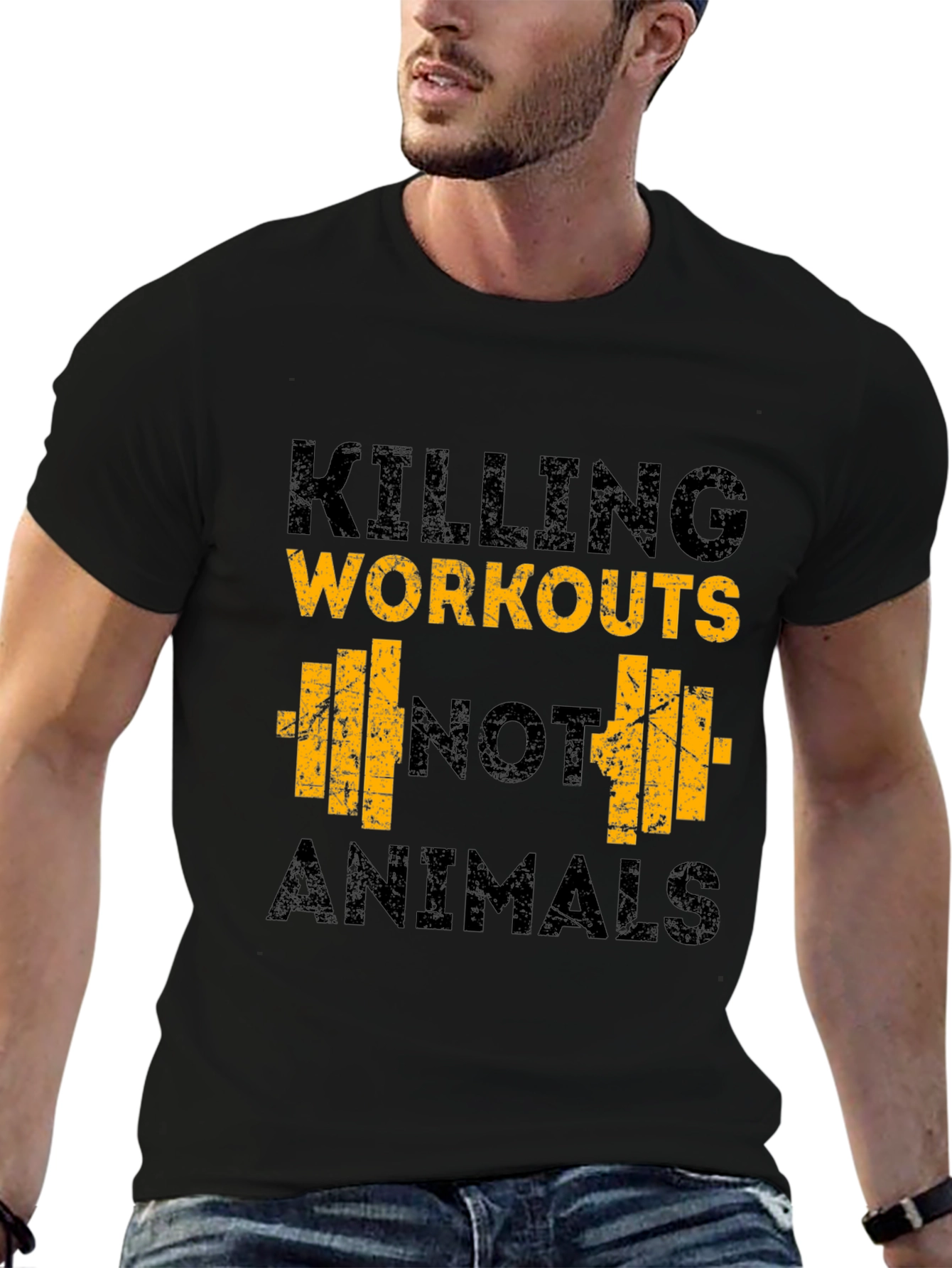 Workout T-Shirt - Killing Workouts Not Animals