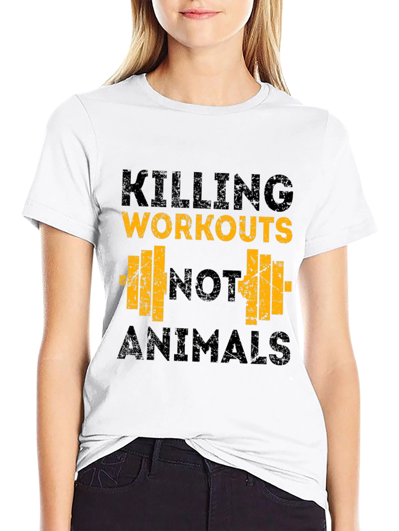 Workout T-Shirt - Killing Workouts Not Animals