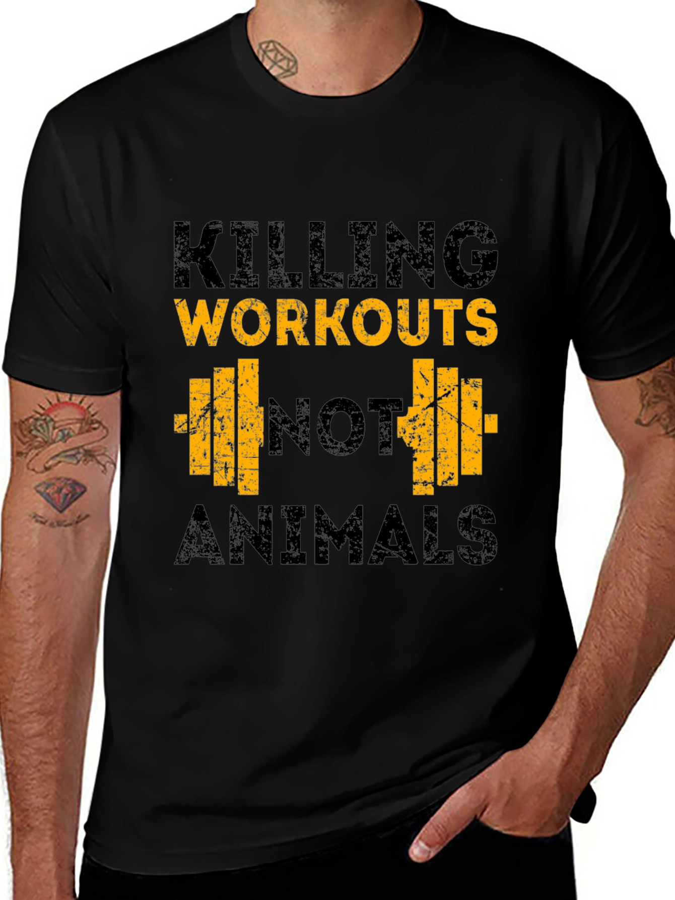 Workout T-Shirt - Killing Workouts Not Animals