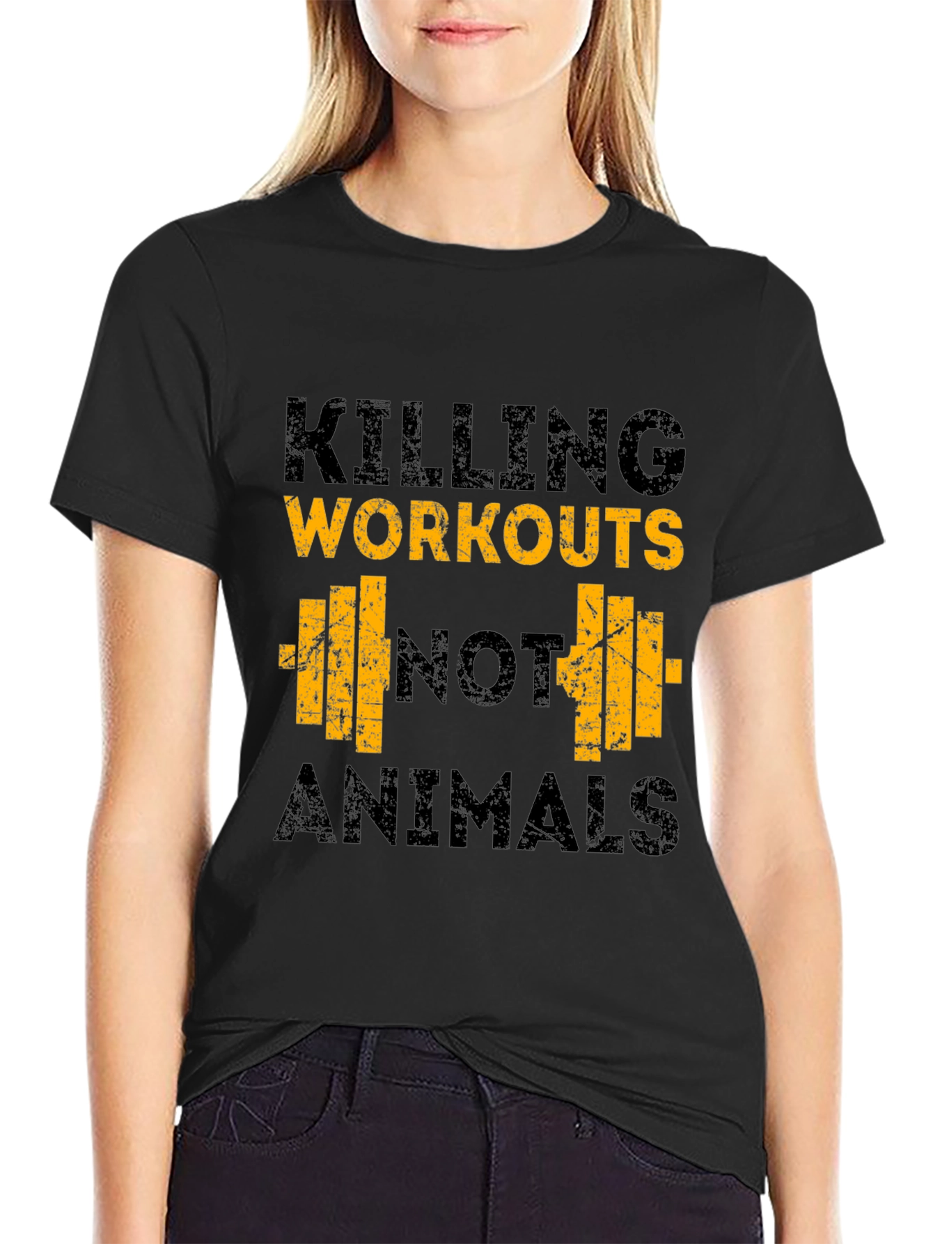 Workout T-Shirt - Killing Workouts Not Animals