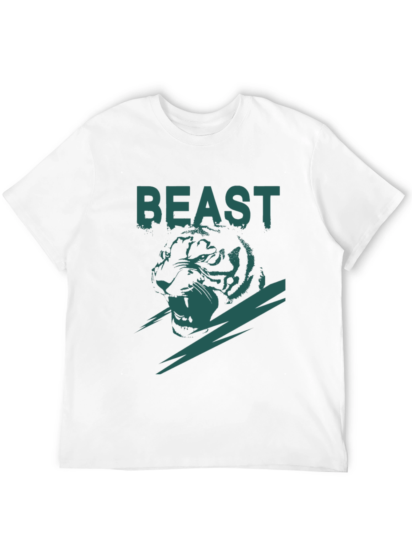 Beast Tiger Graphic Tee - Black Cotton Blend