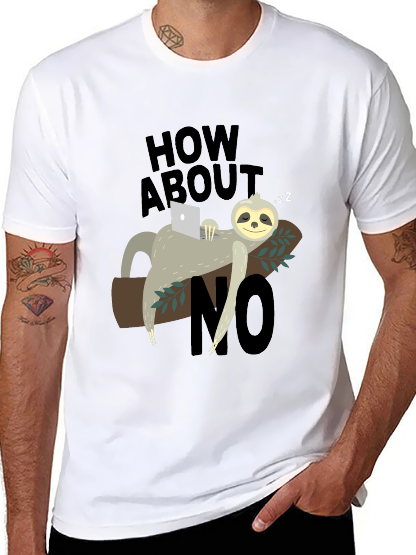 Lazy Sloth How About No Graphic T-Shirt
