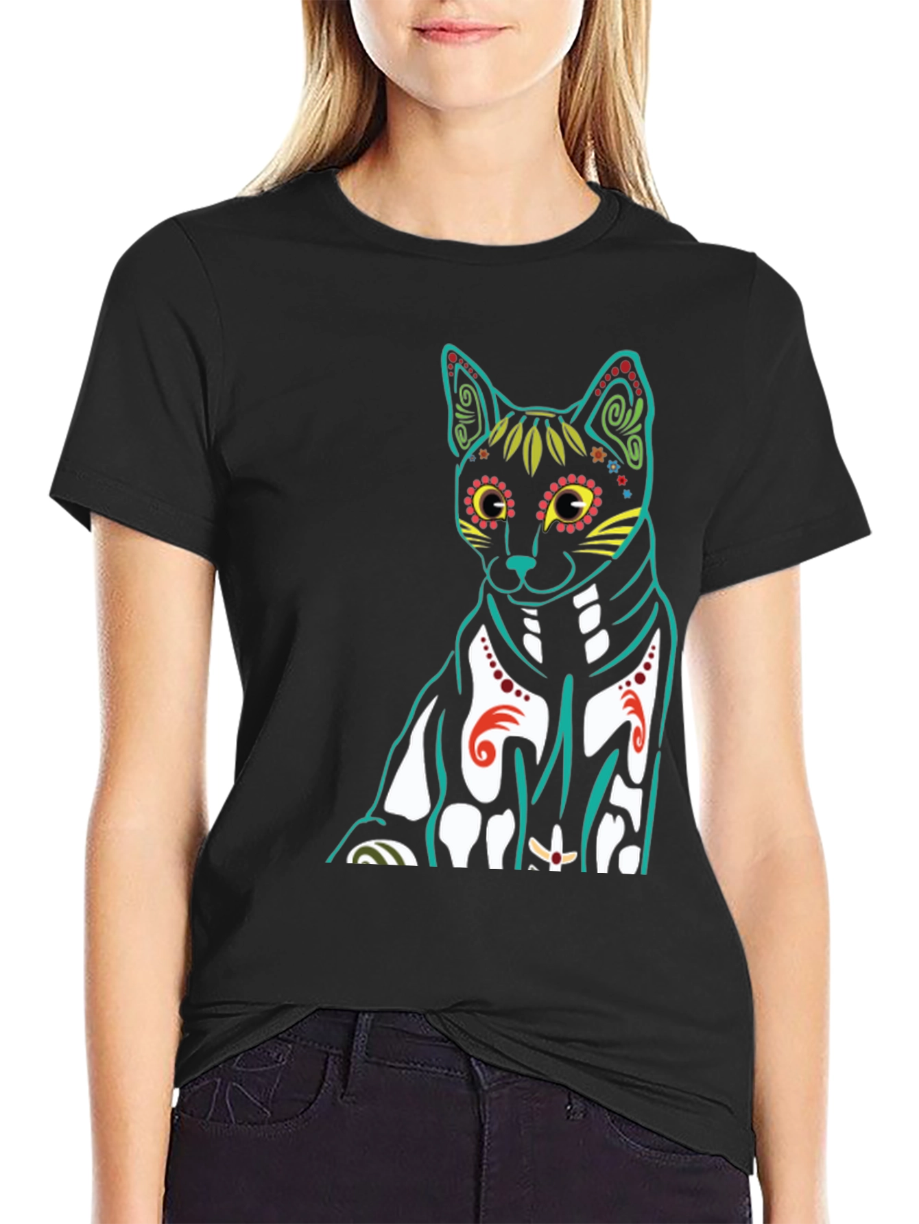 Day of the Dead Cat T-Shirt