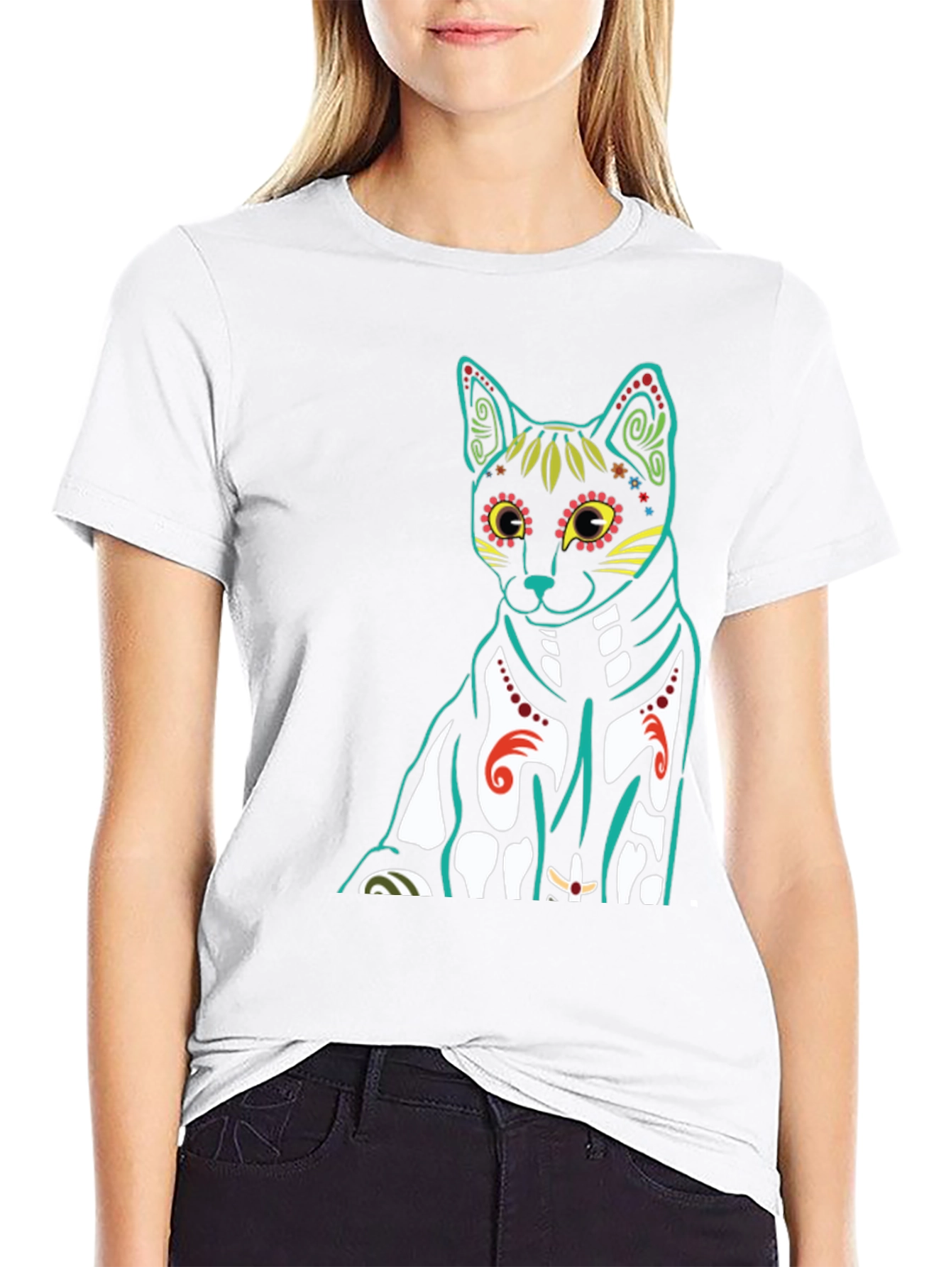 Day of the Dead Cat T-Shirt