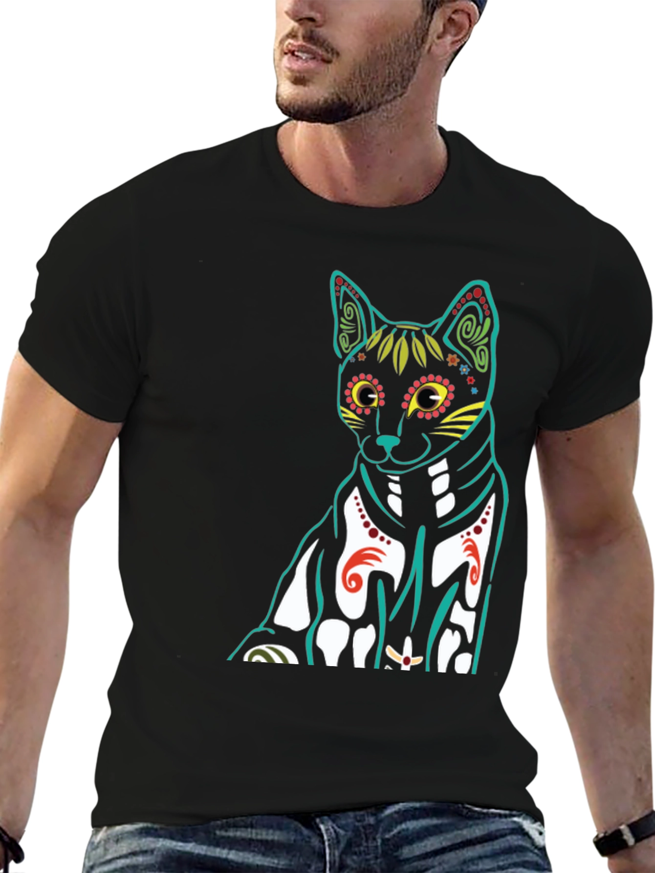 Day of the Dead Cat T-Shirt