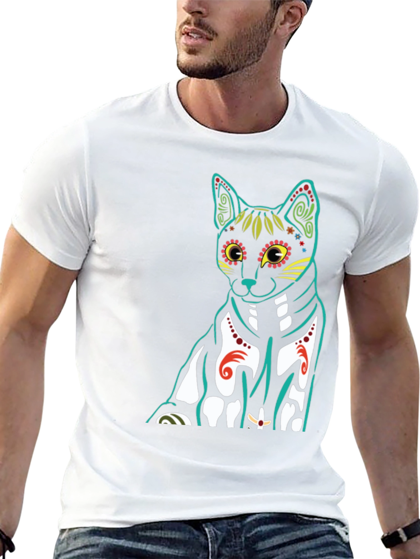 Day of the Dead Cat T-Shirt