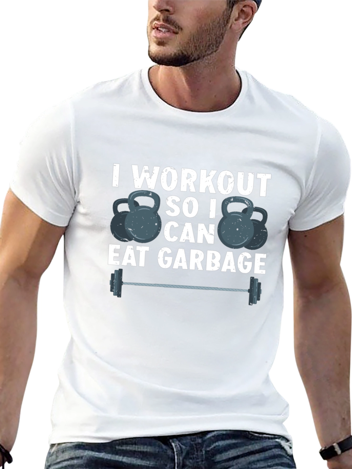 Workout To Eat Garbage T-Shirt Funny Gym Tee