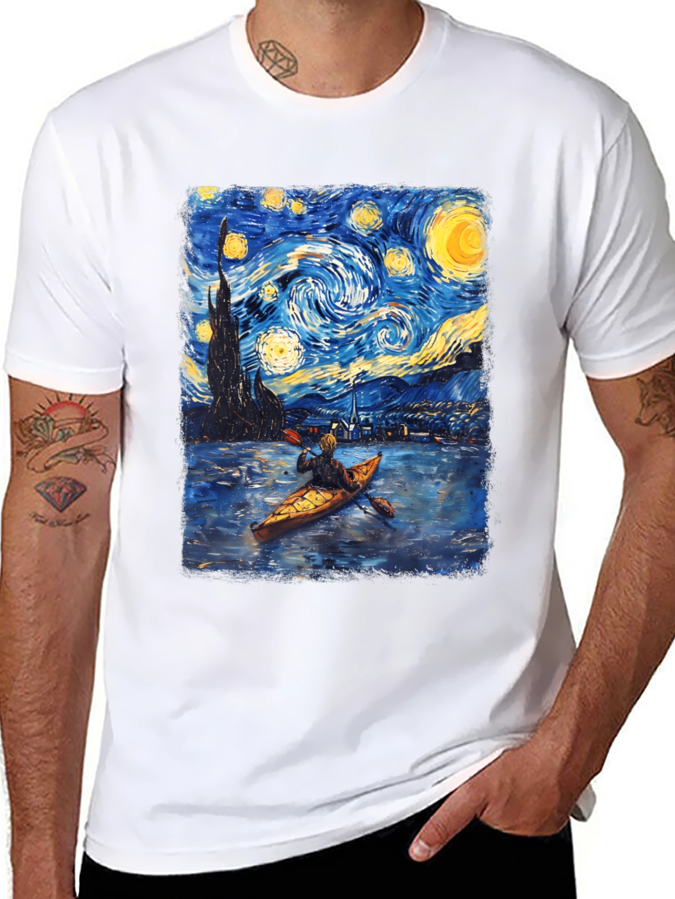 Starry Night Kayak T-Shirt