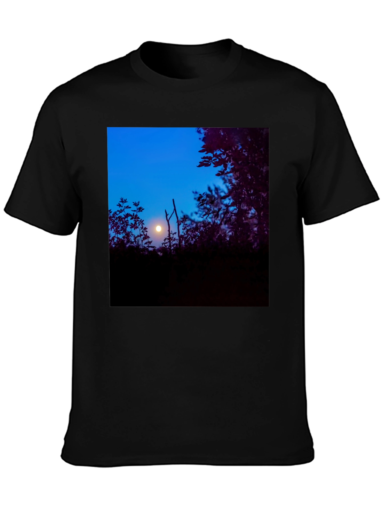 Moonlit Trees Black Tee