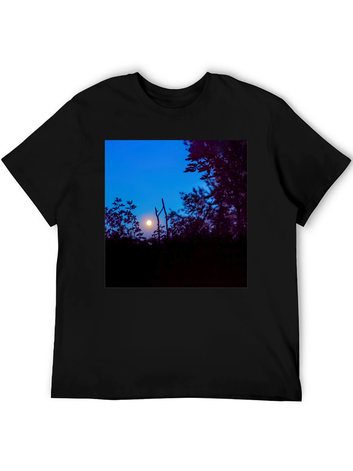 Moonlit Trees Black Tee