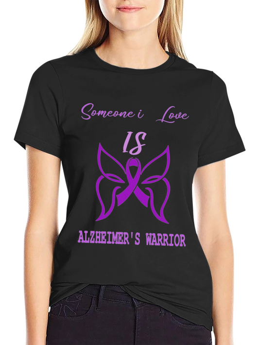 Alzheimers Warrior T-Shirt - Purple Ribbon Design