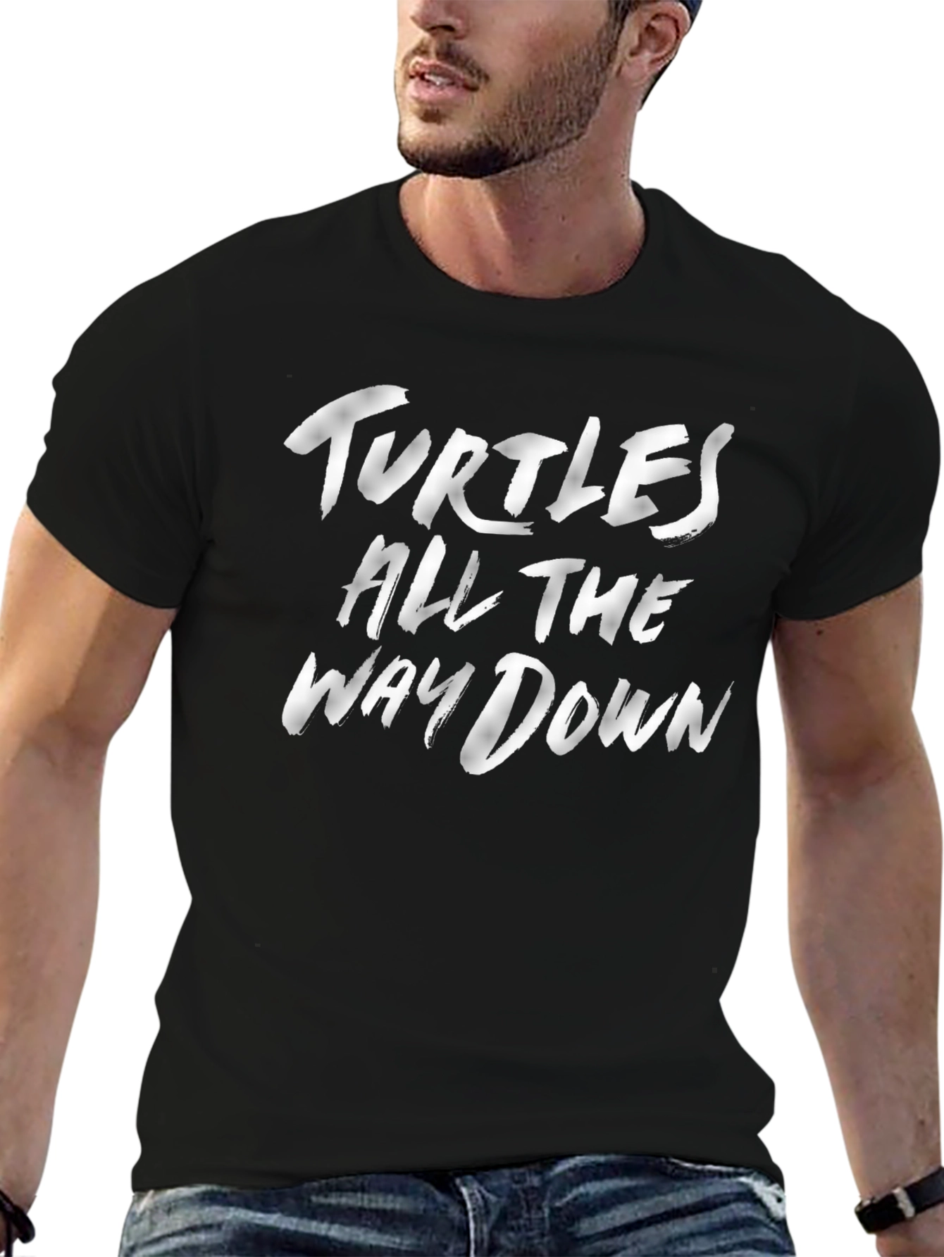 Turtles All the Way Down Graphic Tee - Black